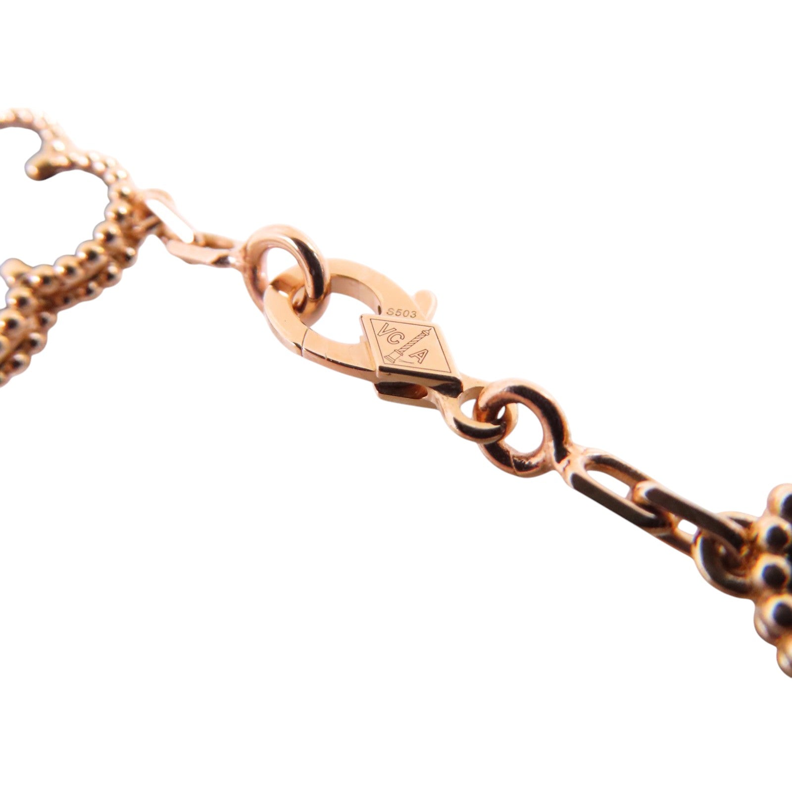 Van Cleef & Arpels 18K玫瑰金/鑽石/珍珠母Vintage Alhambra Bracelet手鏈