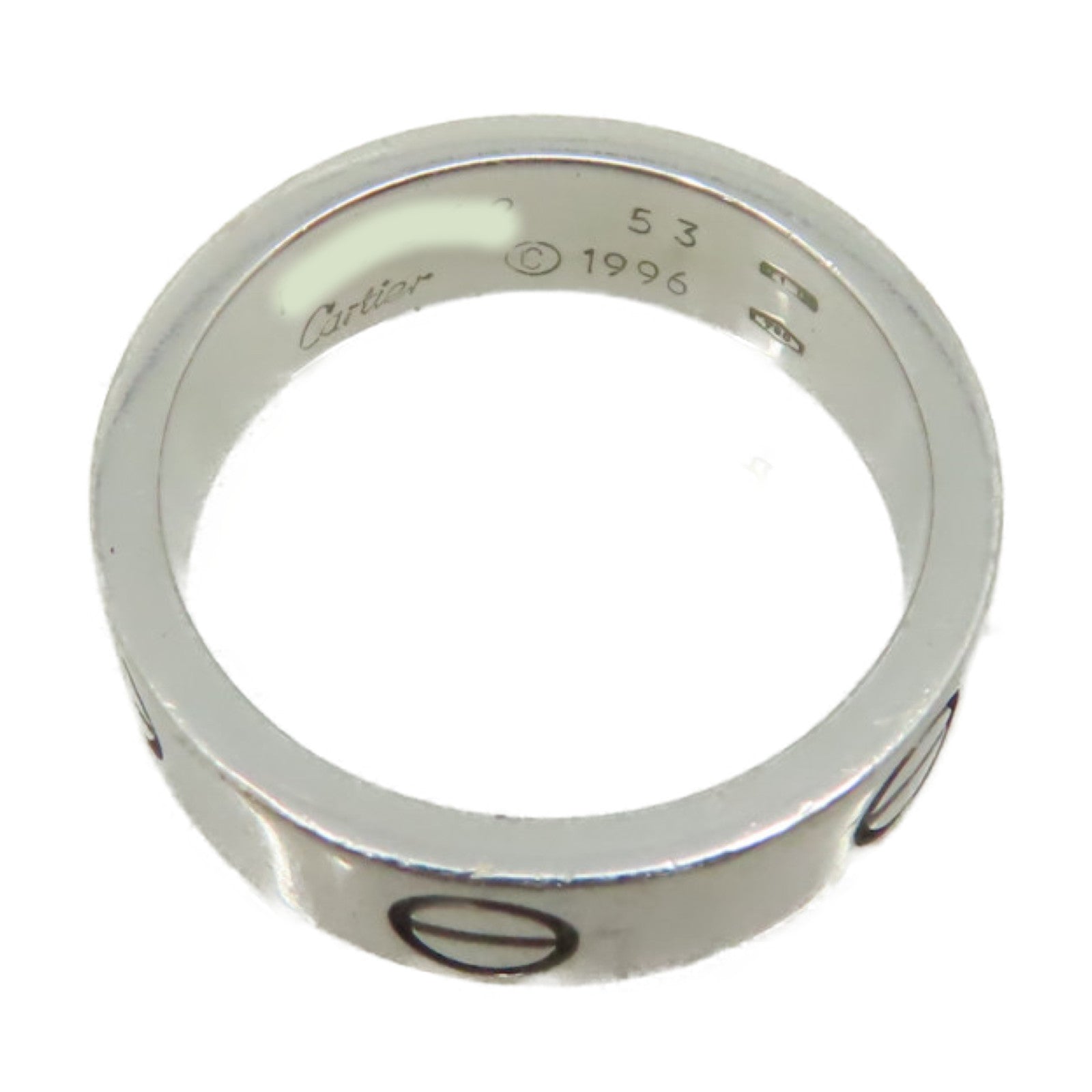 CARTIER 【激減優惠】18K白金Love Ring戒指#53