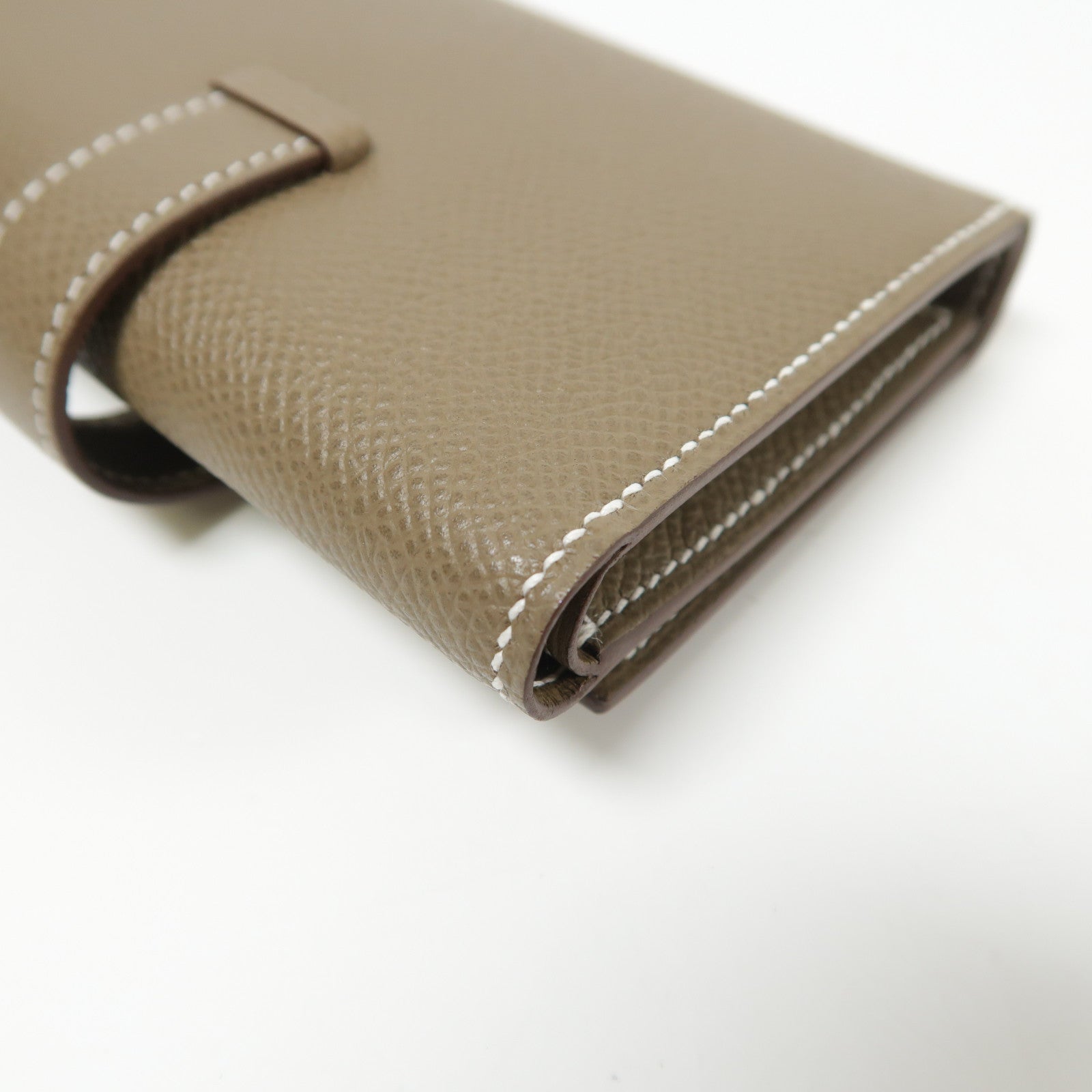 HERMES Epsom皮革Bearn Wallet金扣錢包Etoupe