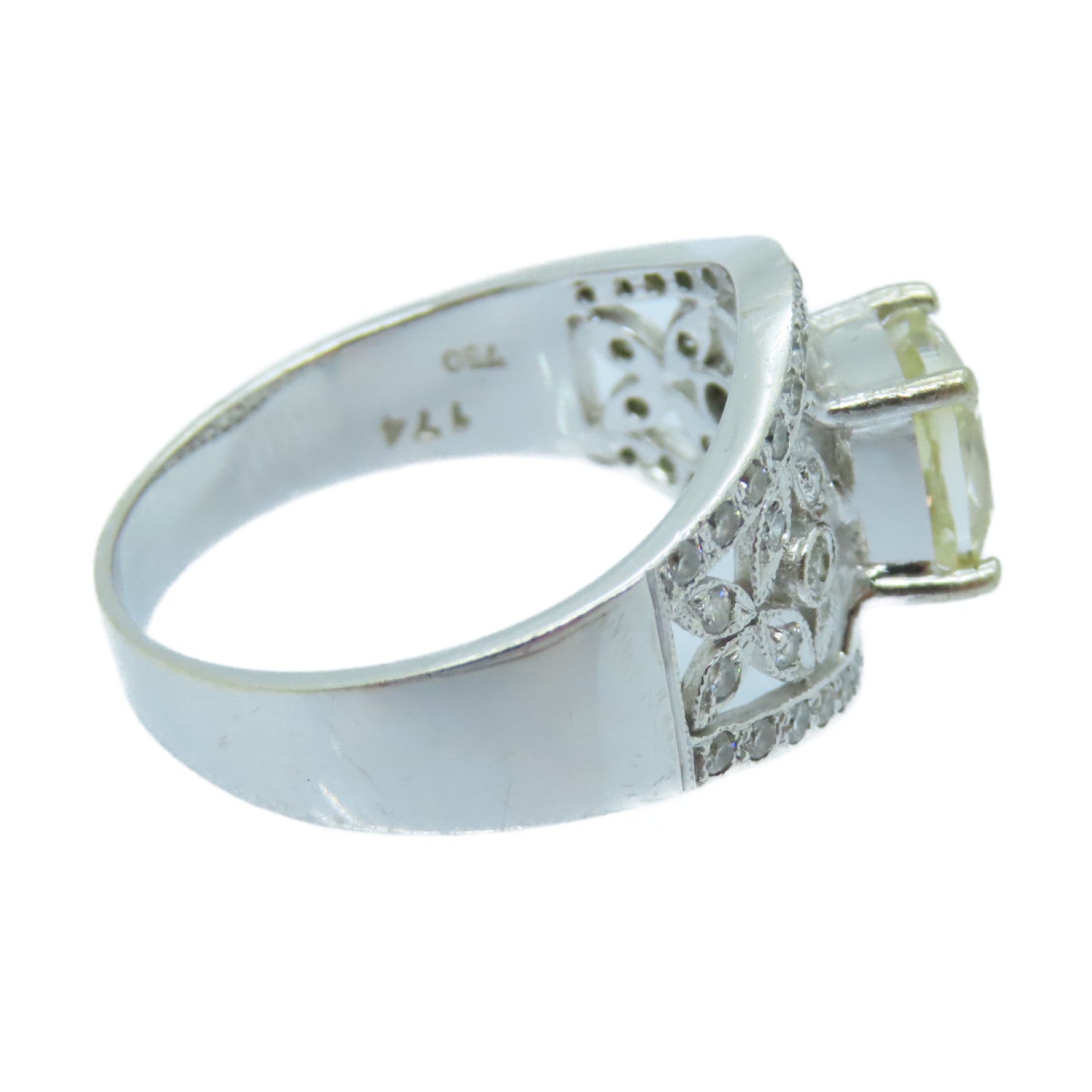 JEWELRY 18K White Gold Diamond Ring 1.74ct Diamond Ring US#8.5