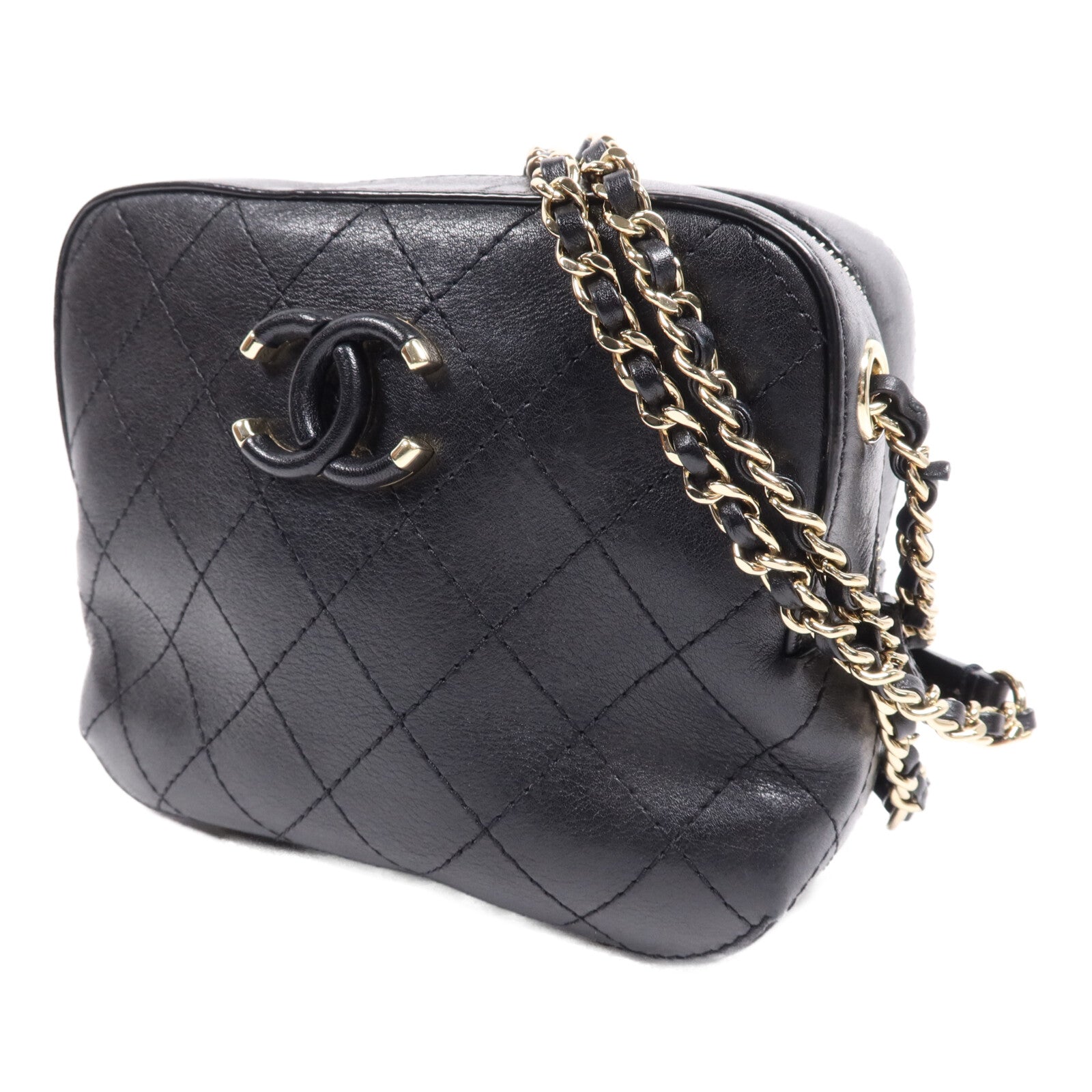 CHANEL 牛皮皮革Chain Shoulder Bag金扣鏈帶肩背袋
