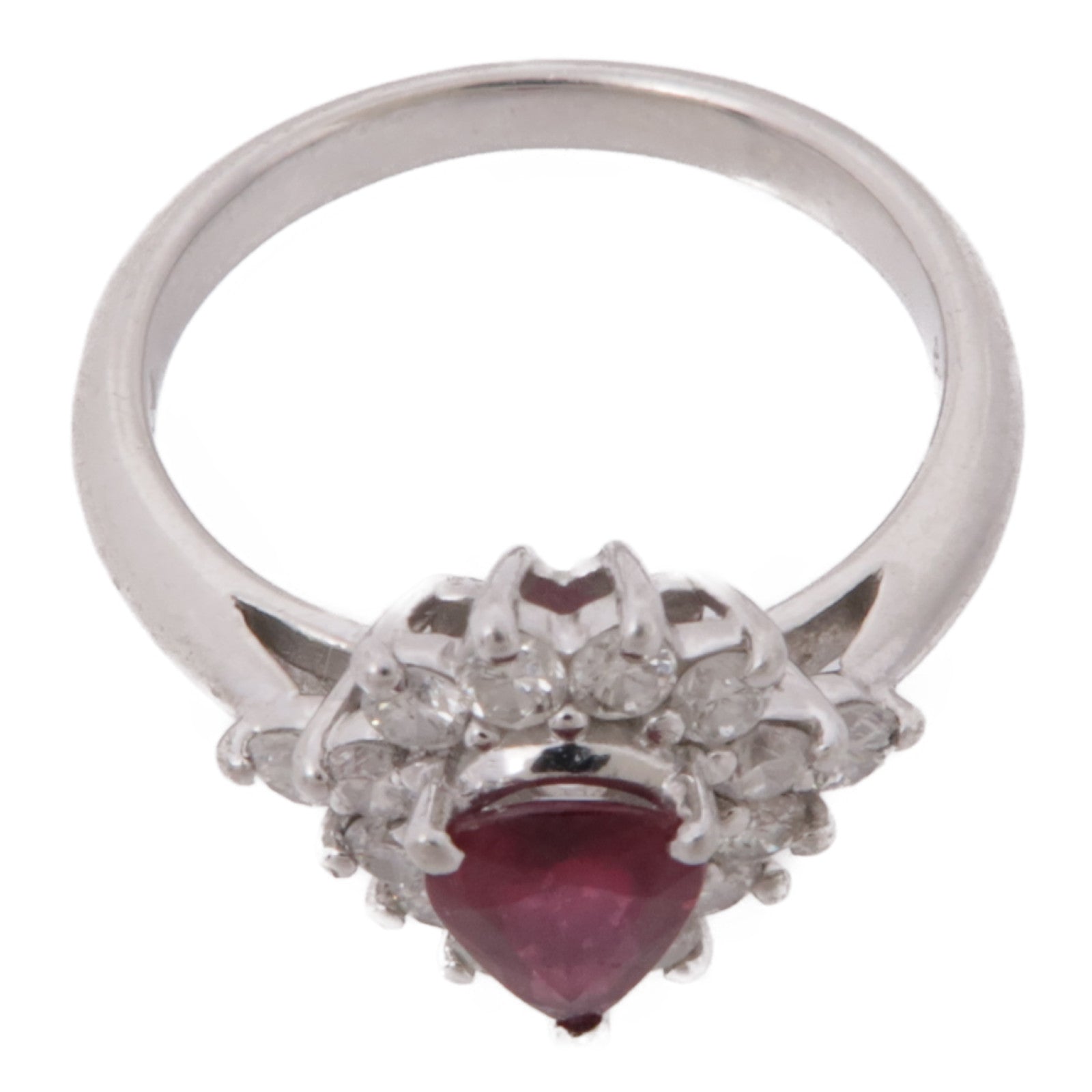 JEWELRY 【激減優惠】鉑金Ruby/Diamond紅寶石鑽石戒指US#5.5