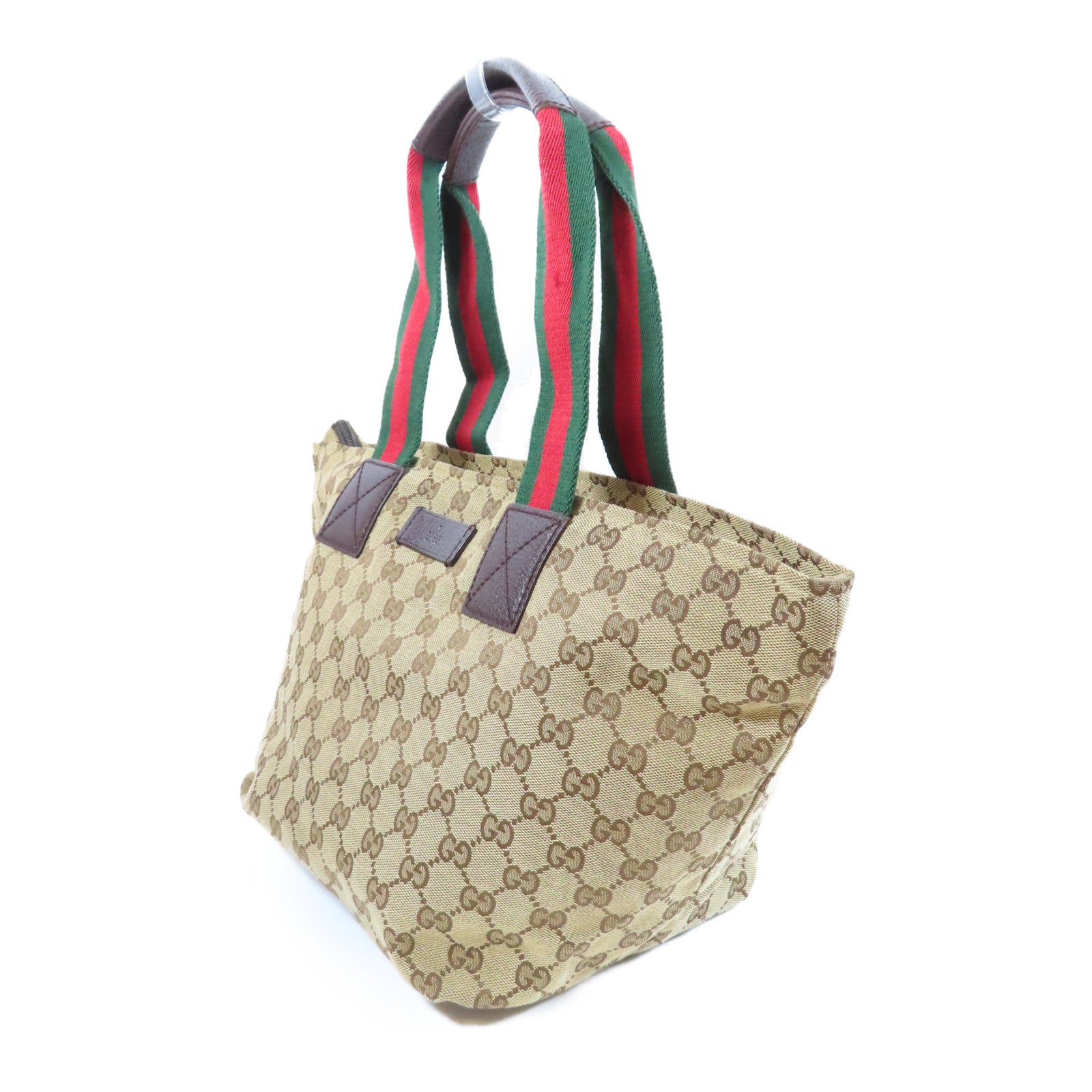GUCCI 【激減優惠】帆布Tote Bag銀扣肩背袋啡色