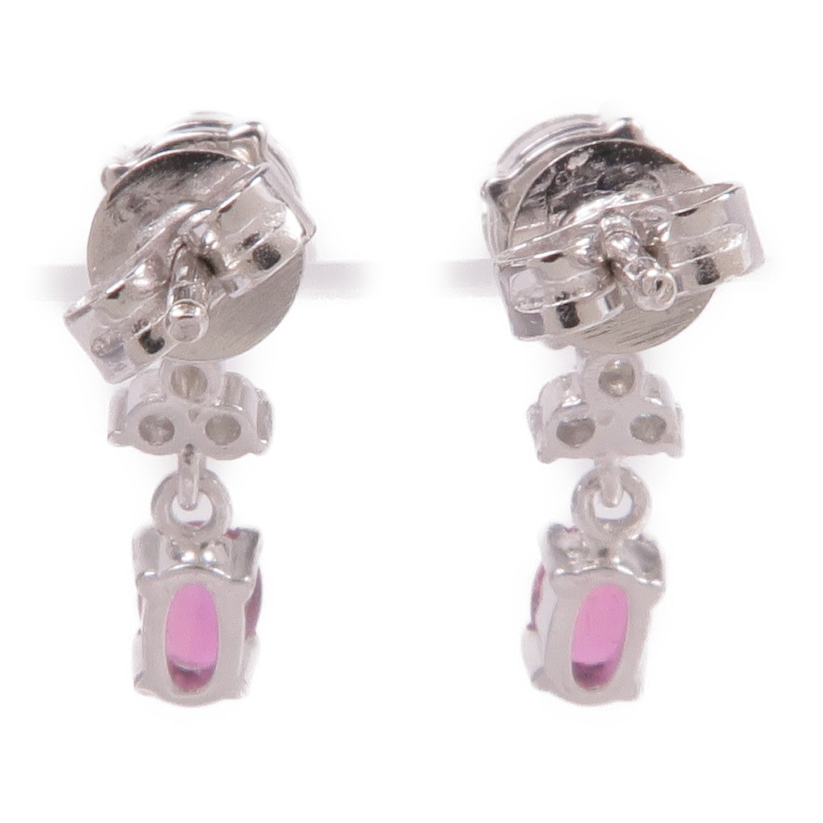 JEWELRY 18K白金Ruby Diamond Earrings紅寶石/鑽石耳環