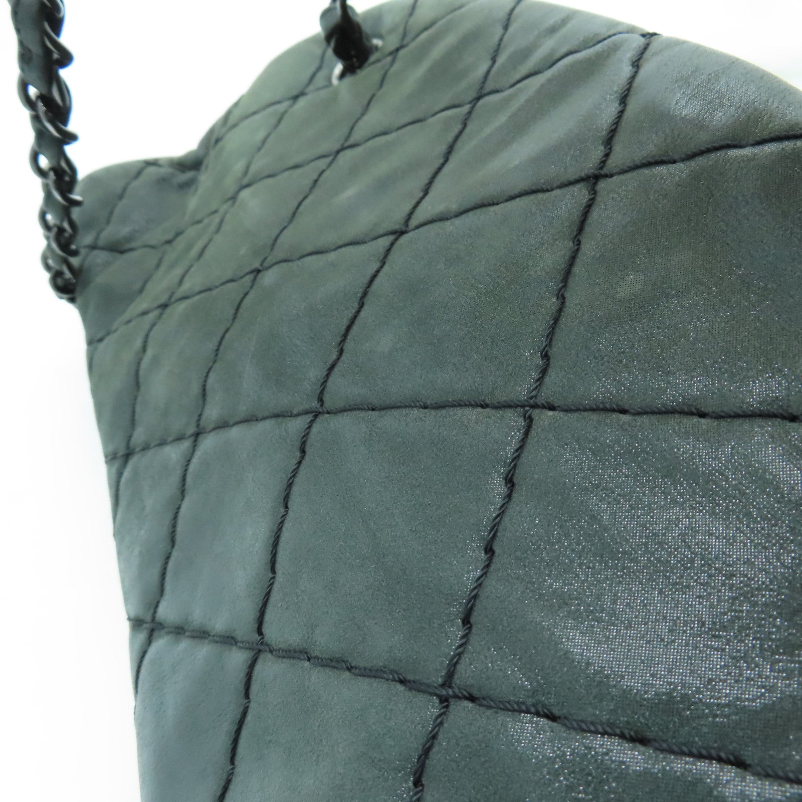 CHANEL cowhide leather Chain Shoulder shoulder bag dark green