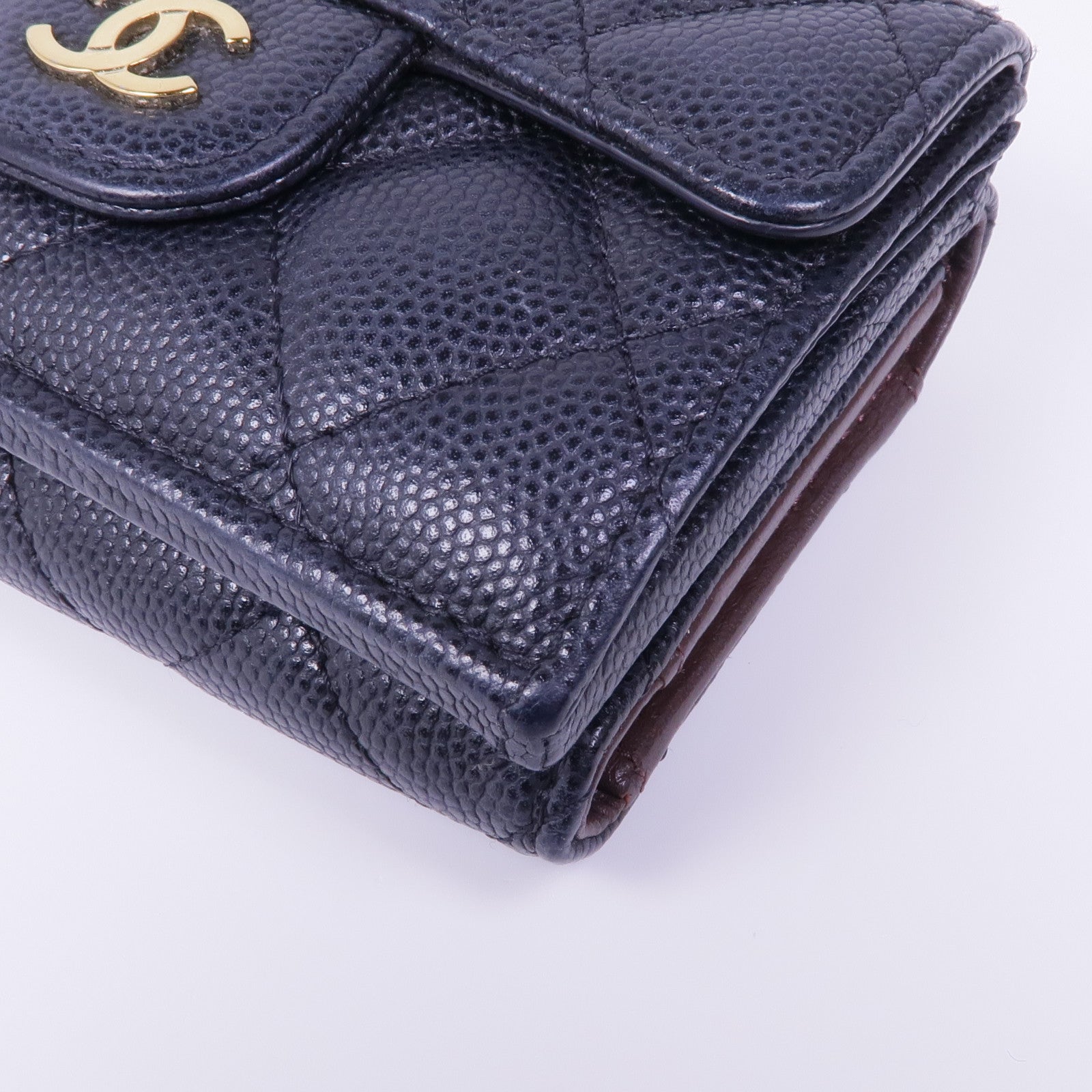 CHANEL 牛皮皮革Wallet金扣錢包