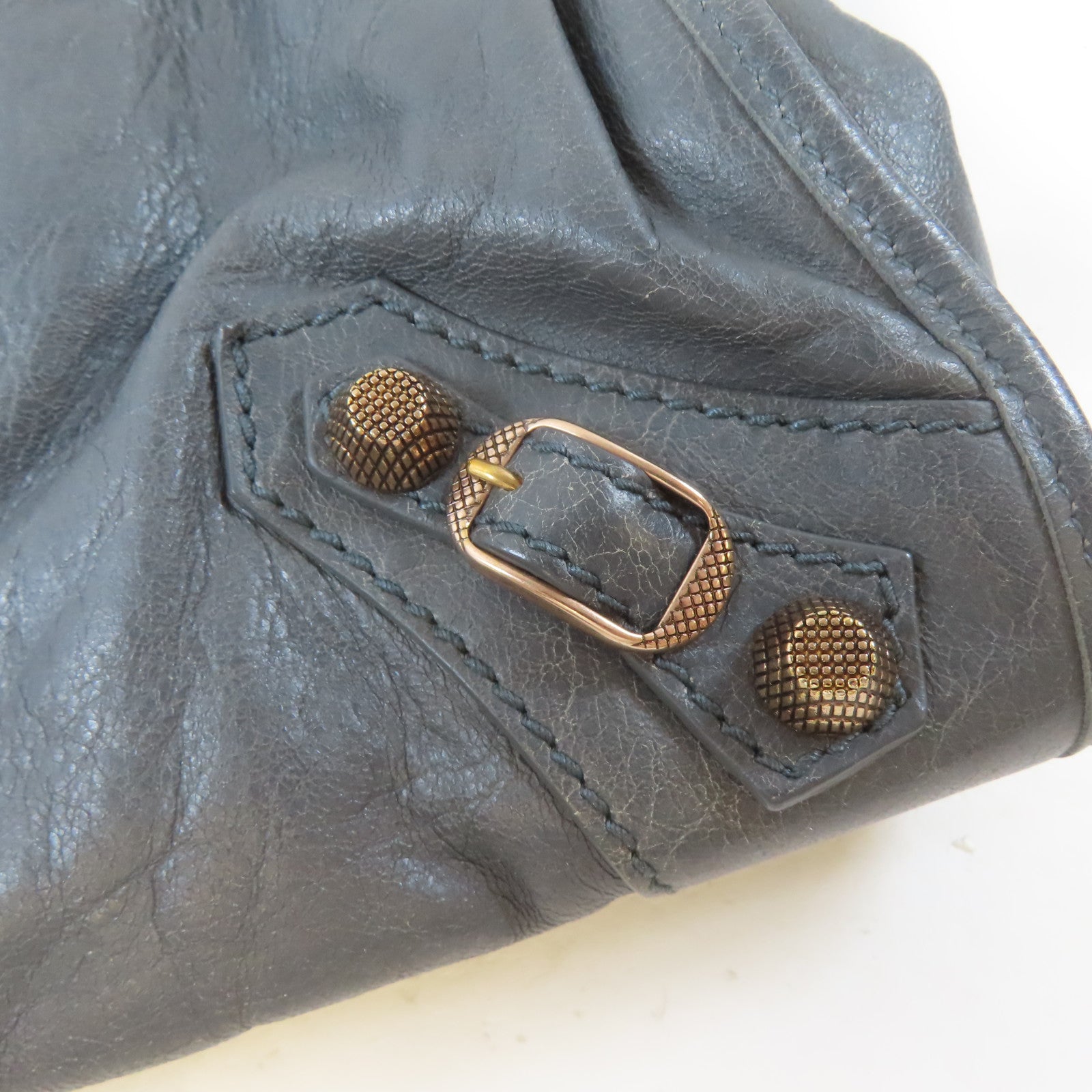 BALENCIAGA 牛皮皮革Giant City Medium金扣手挽肩背兩用袋灰色