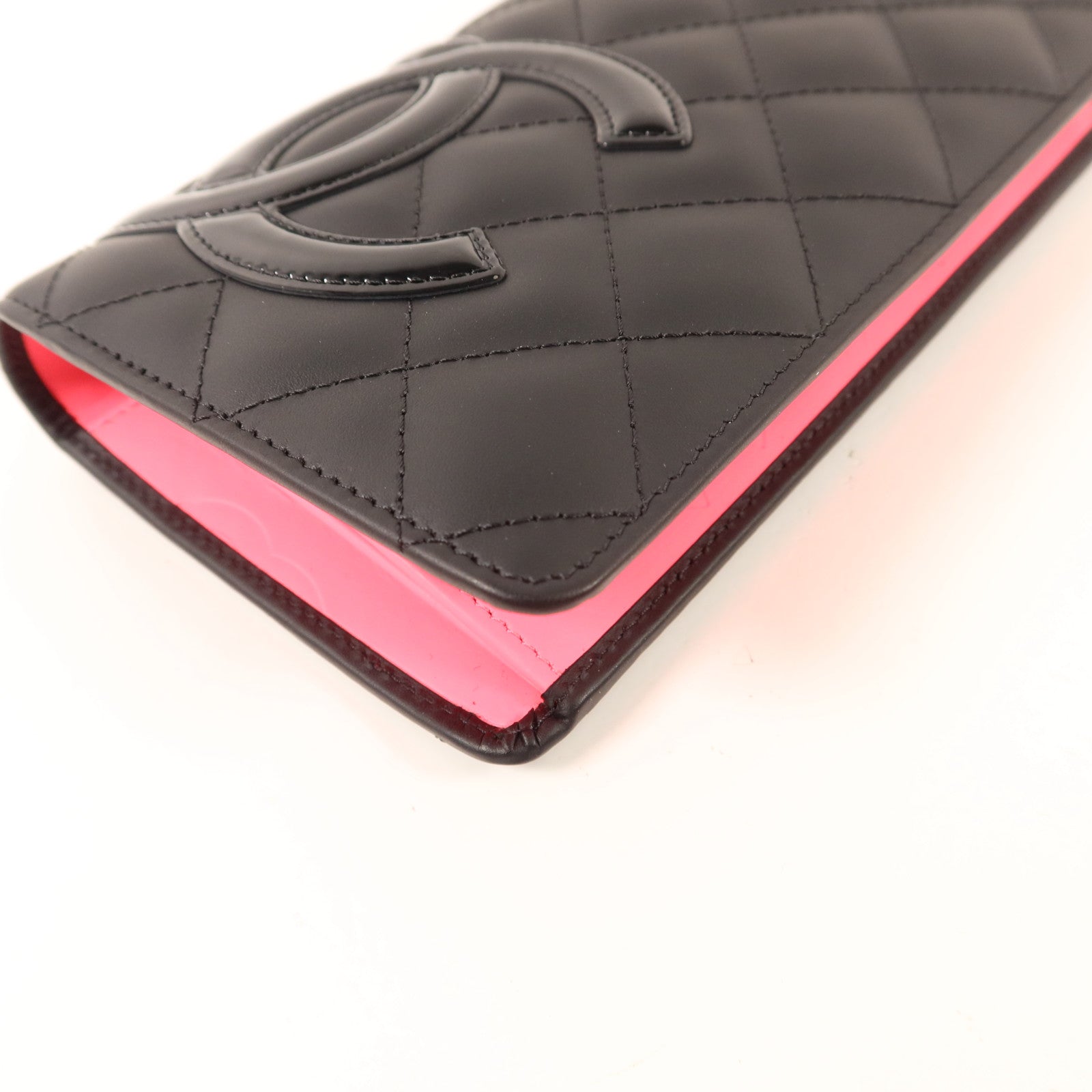 CHANEL 牛皮皮革Cambon Long Bifold Wallet銀扣長錢包