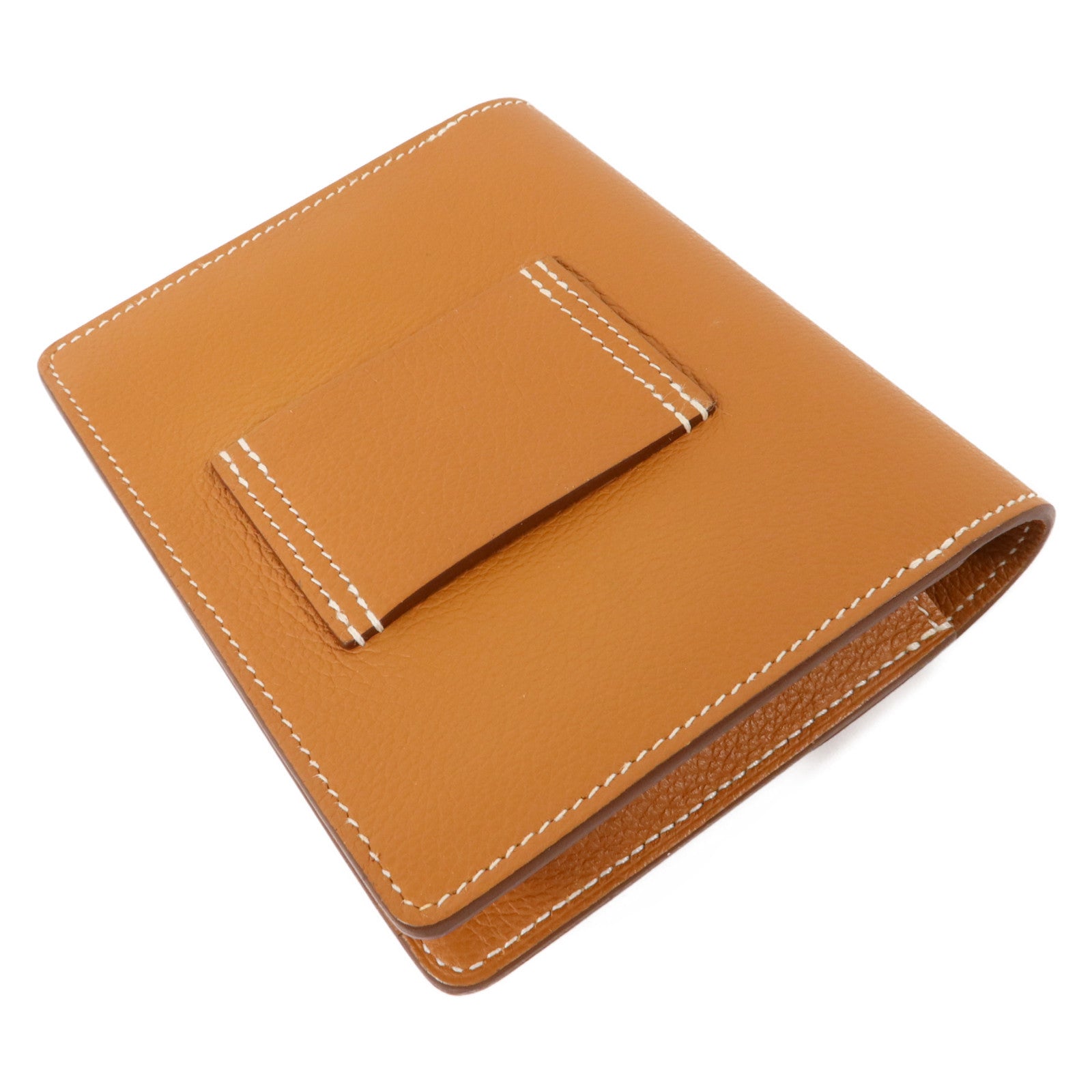 HERMES Evercolor皮革Roulis Slim錢包Gold