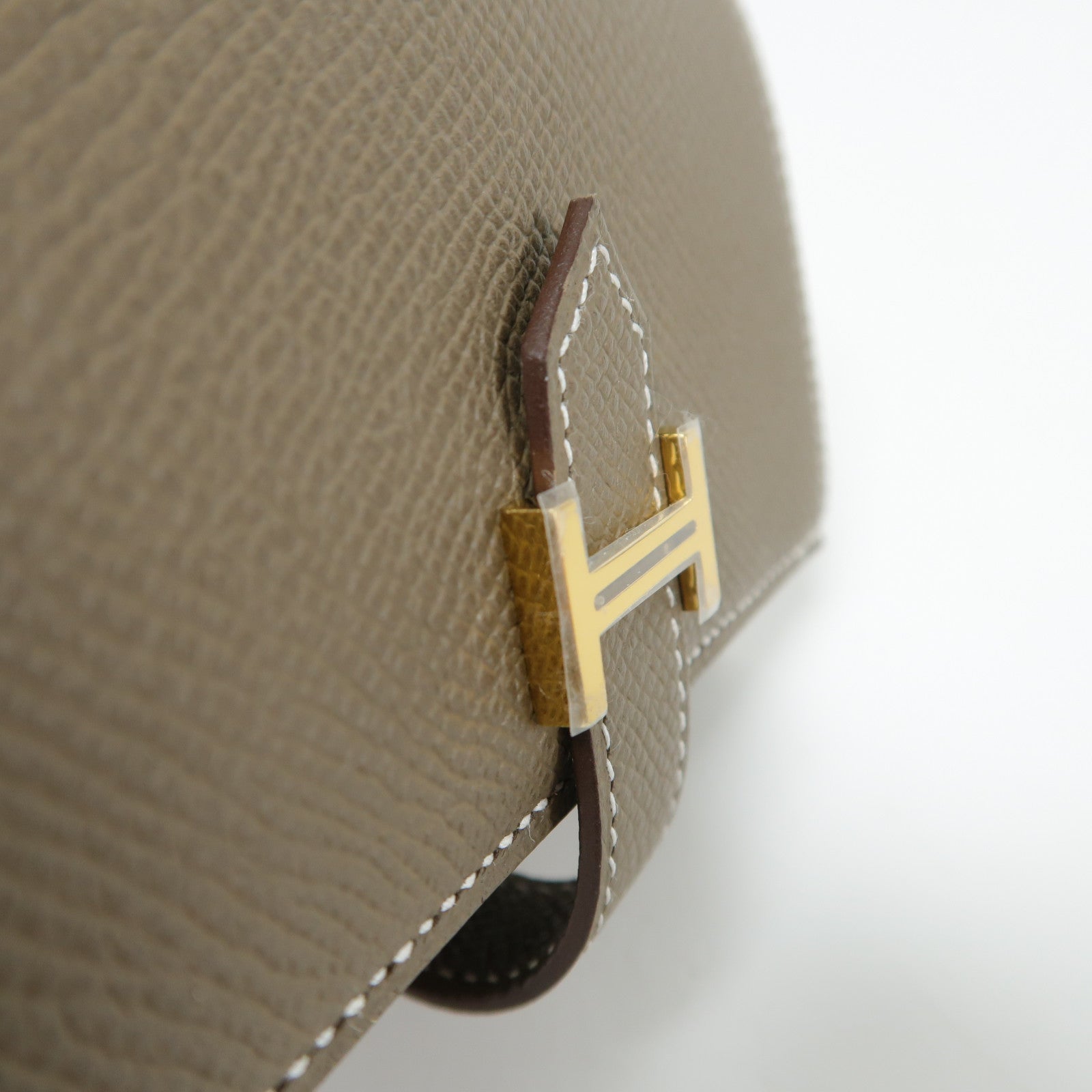 HERMES Epsom皮革Bearn Wallet金扣錢包Etoupe