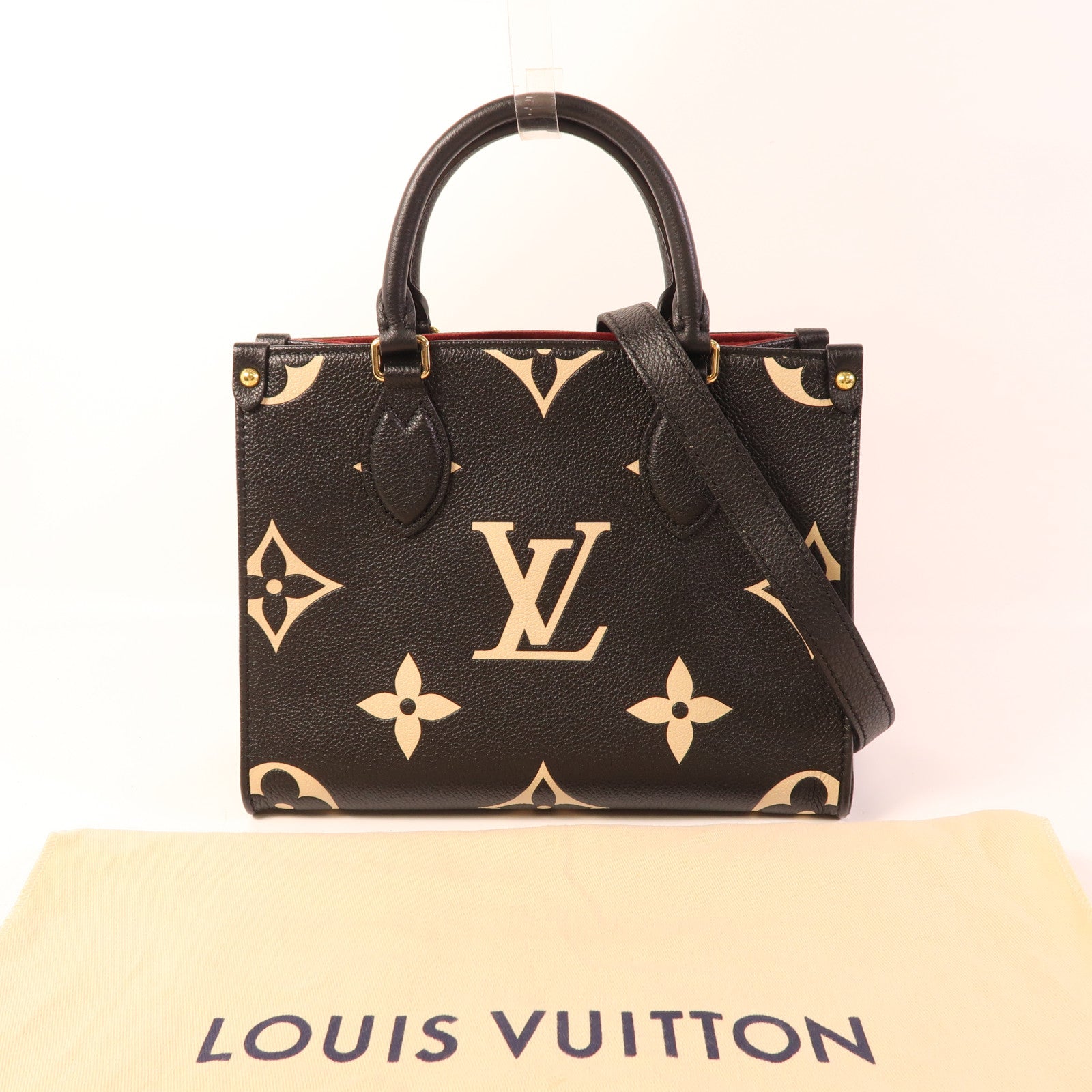 LOUIS VUITTON Monogram Empreinte On The Go PM金扣手挽肩背兩用袋