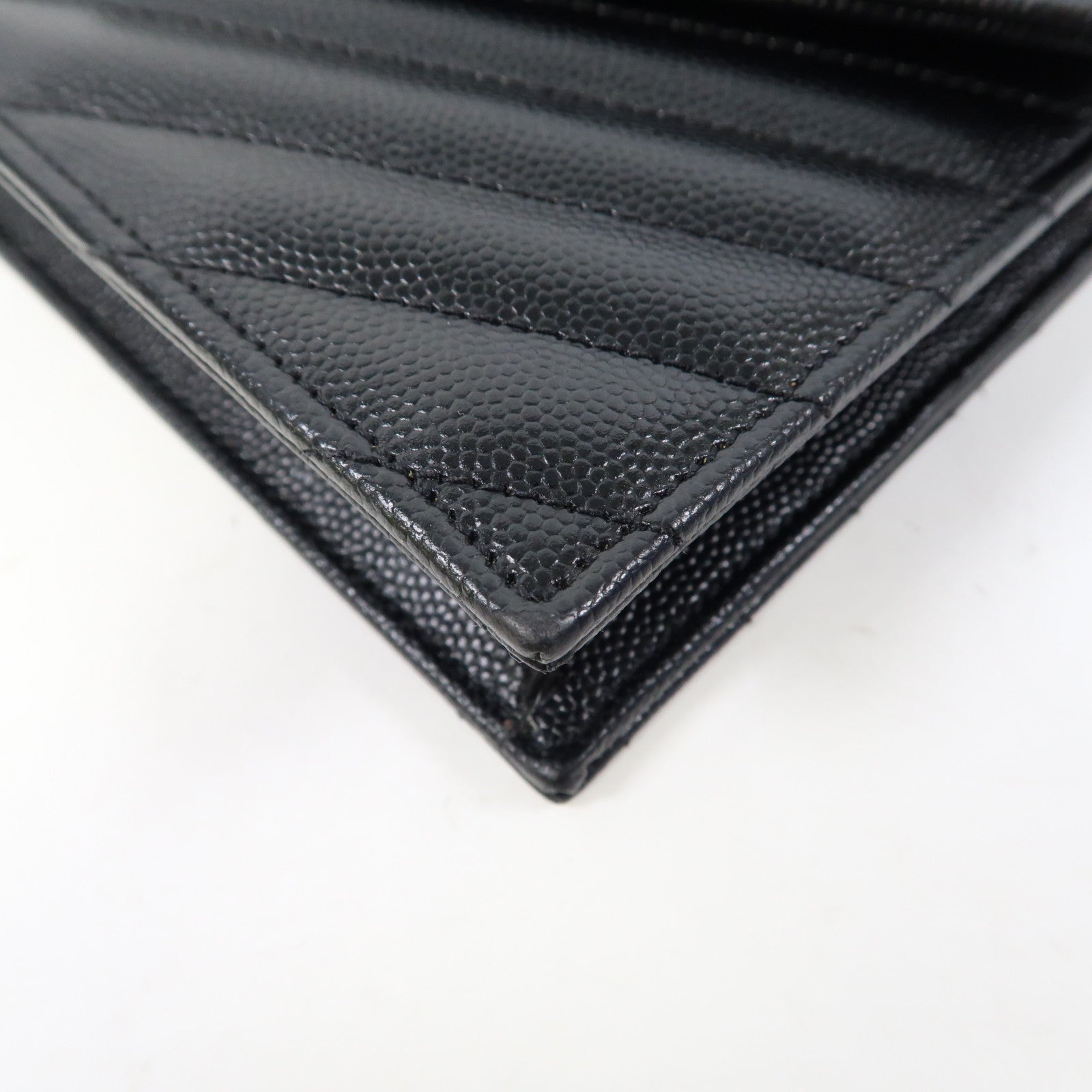 SAINT LAURENT 斜紋牛皮皮革Chain Shoulder Bag金扣鏈帶肩背袋黑色