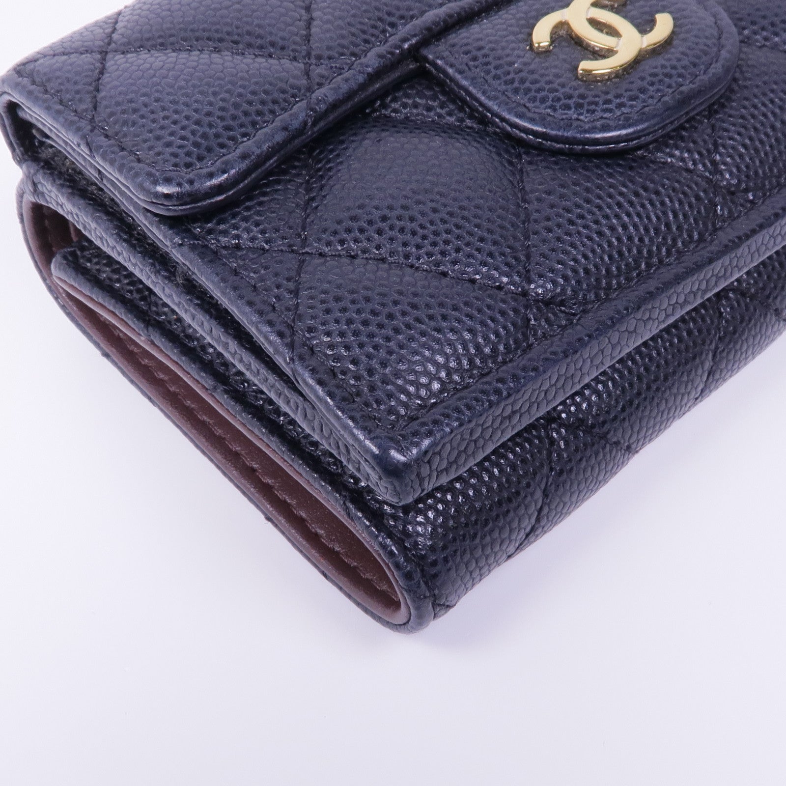 CHANEL 牛皮皮革Wallet金扣錢包