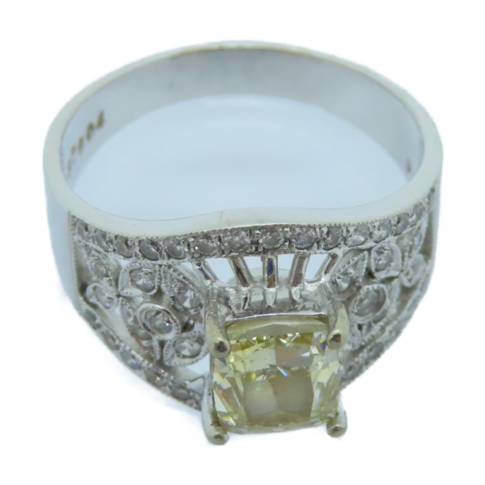 JEWELRY 18K White Gold Diamond Ring 1.74ct Diamond Ring US#8.5