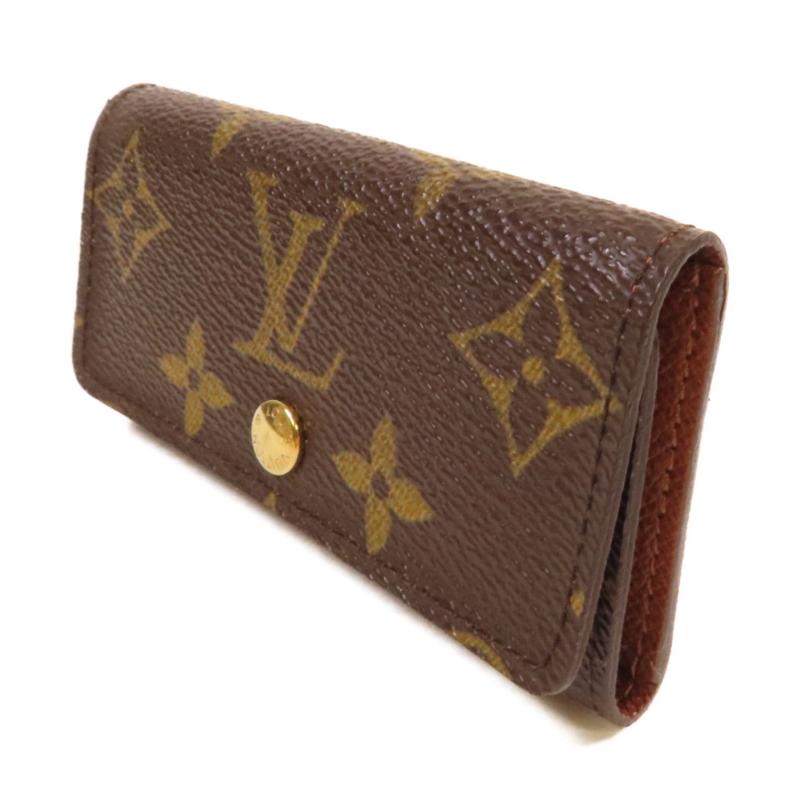 LOUIS VUITTON Monogram Multicles 4 Key Holder金扣鎖匙套啡色