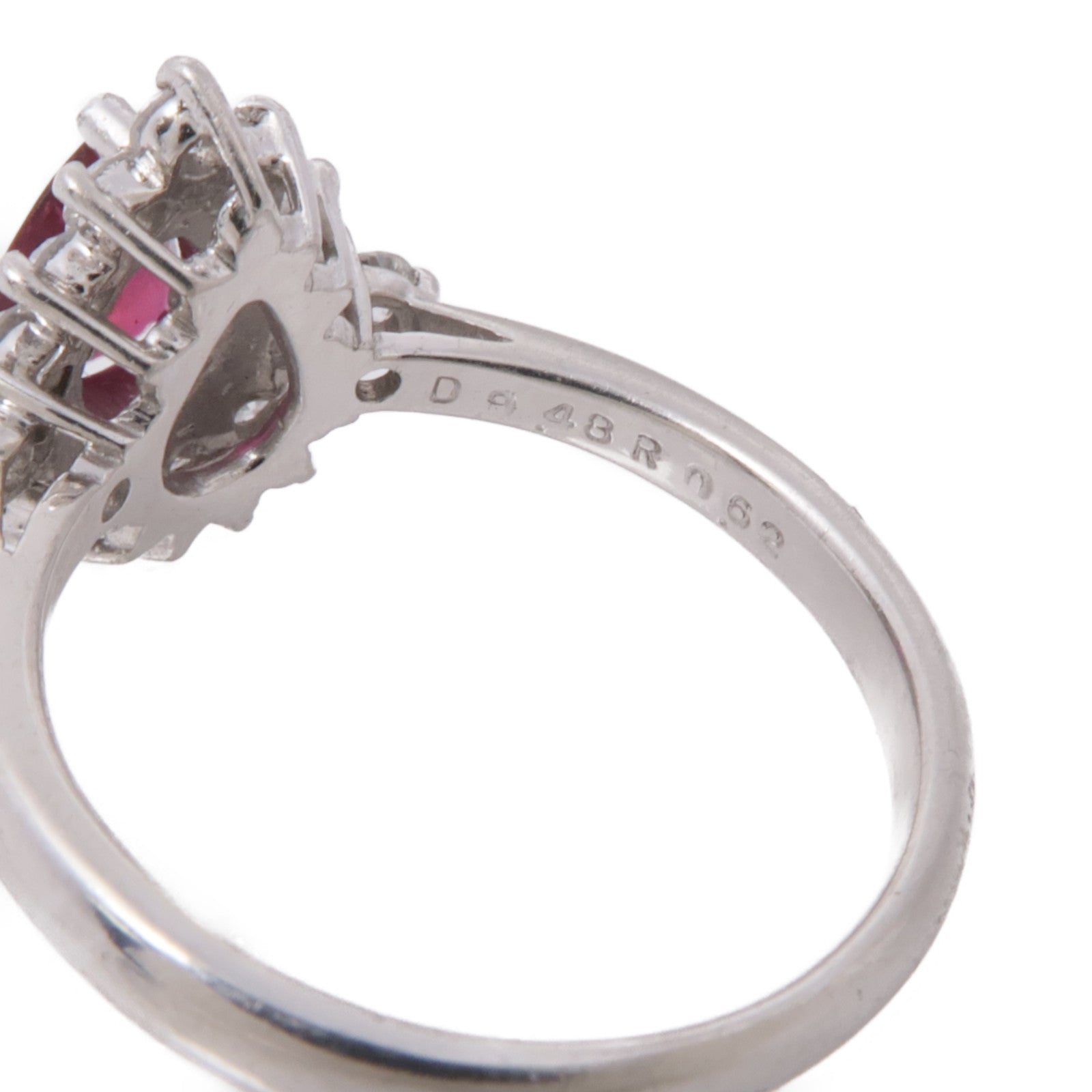 JEWELRY 【激減優惠】鉑金Ruby/Diamond紅寶石鑽石戒指US#5.5