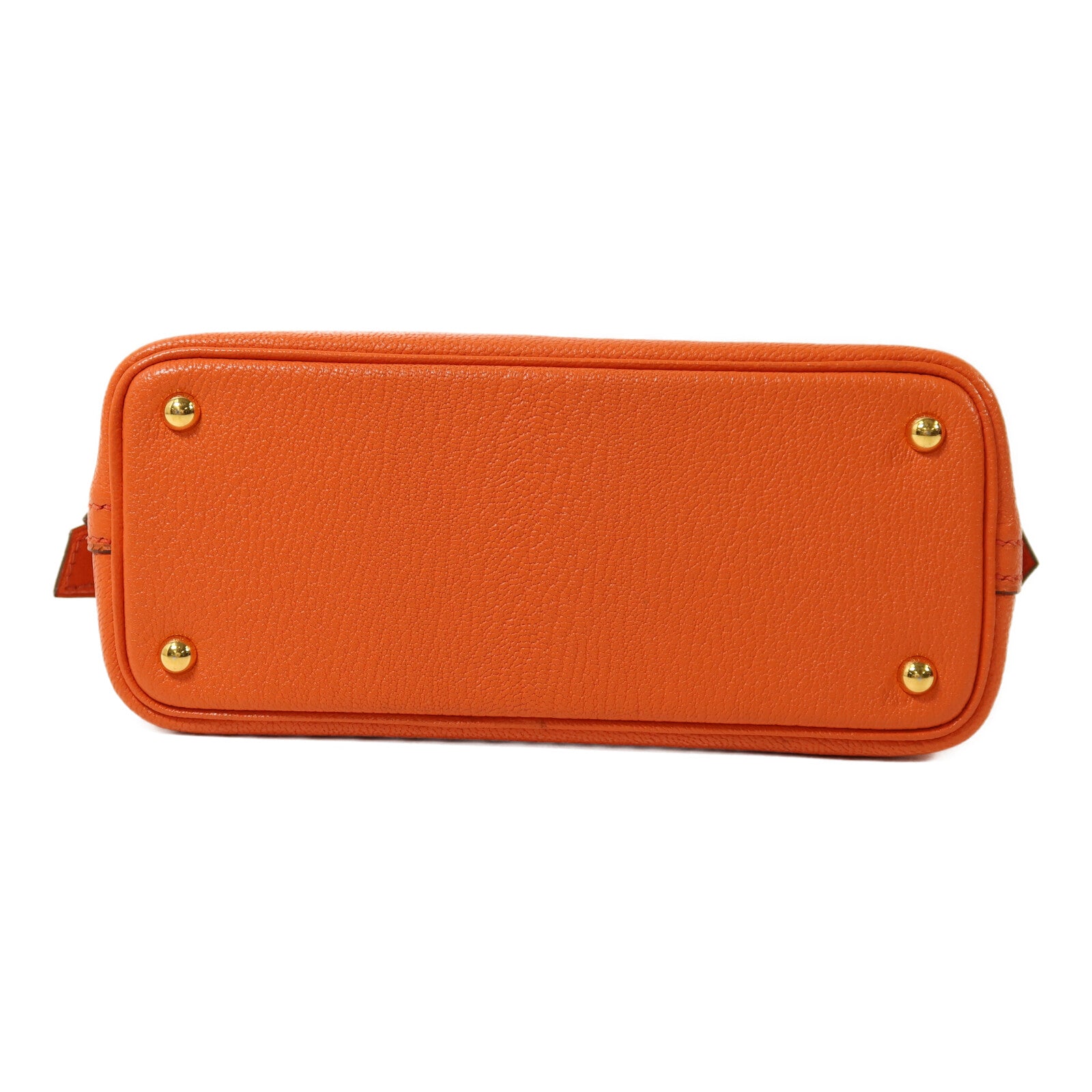 HERMES Chevre皮革Mini Bolide金扣手挽肩背兩用袋Orange Poppy