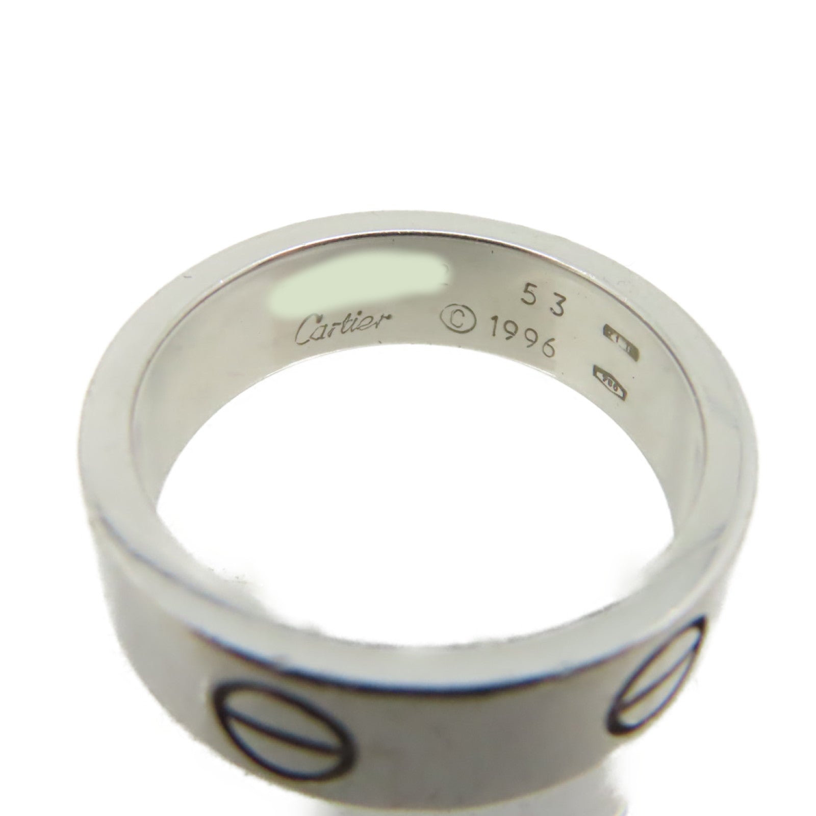 CARTIER 【激減優惠】18K白金Love Ring戒指#53