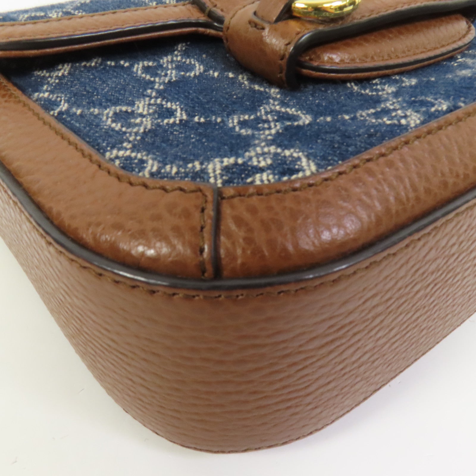 GUCCI Denim Horsebit 1955 Small肩背袋