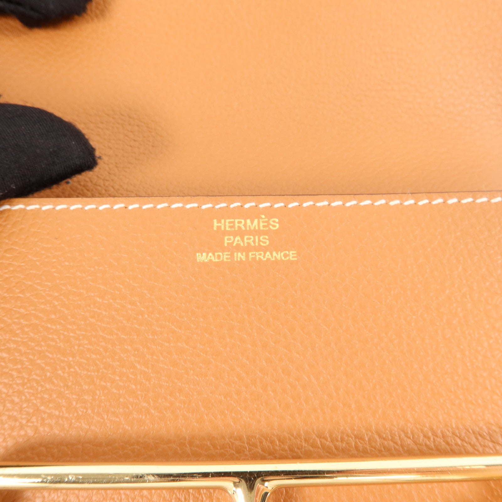 HERMES Evercolor皮革Roulis Slim錢包Gold