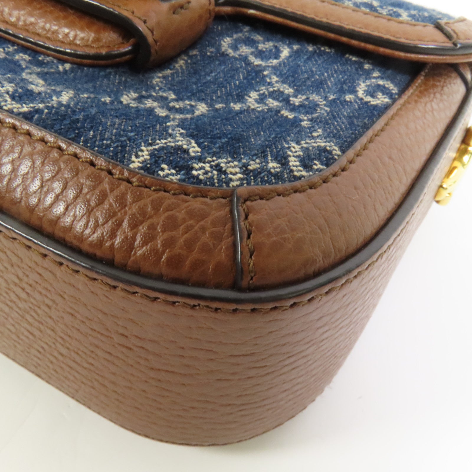 GUCCI Denim Horsebit 1955 Small肩背袋