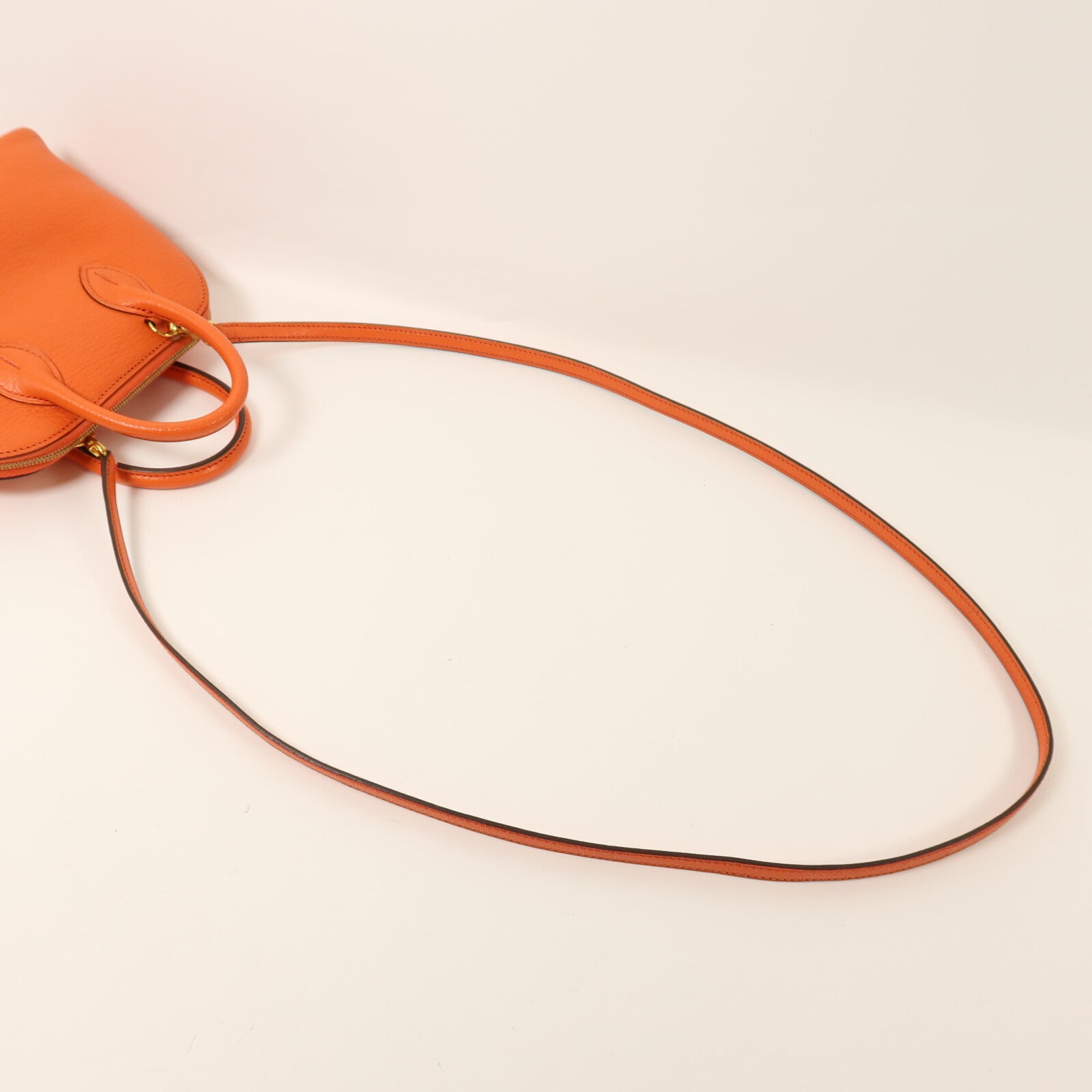 HERMES Chevre皮革Mini Bolide金扣手挽肩背兩用袋Orange Poppy