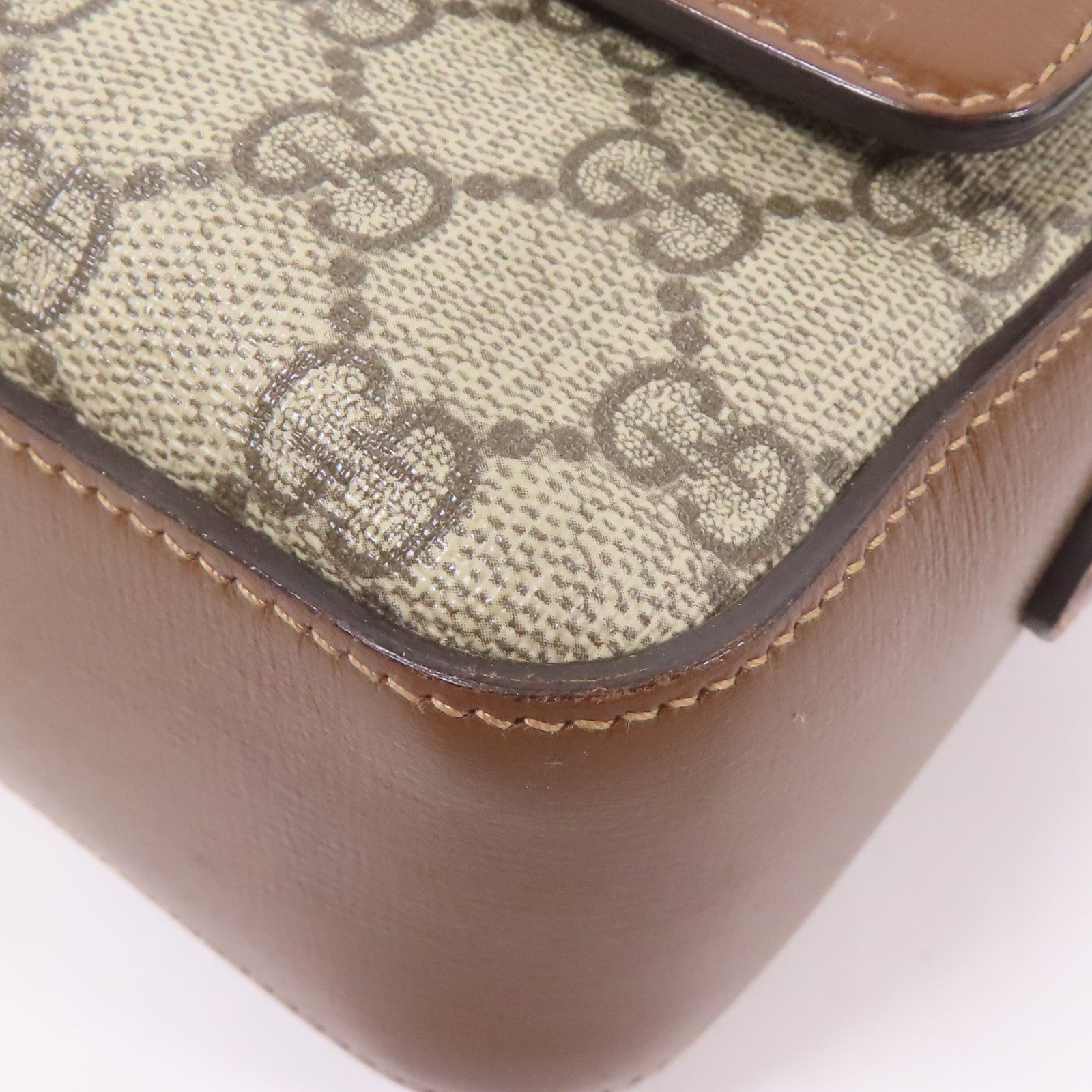 GUCCI 塗層帆布Horsebit 1955 Small Camera Bag金扣肩背袋