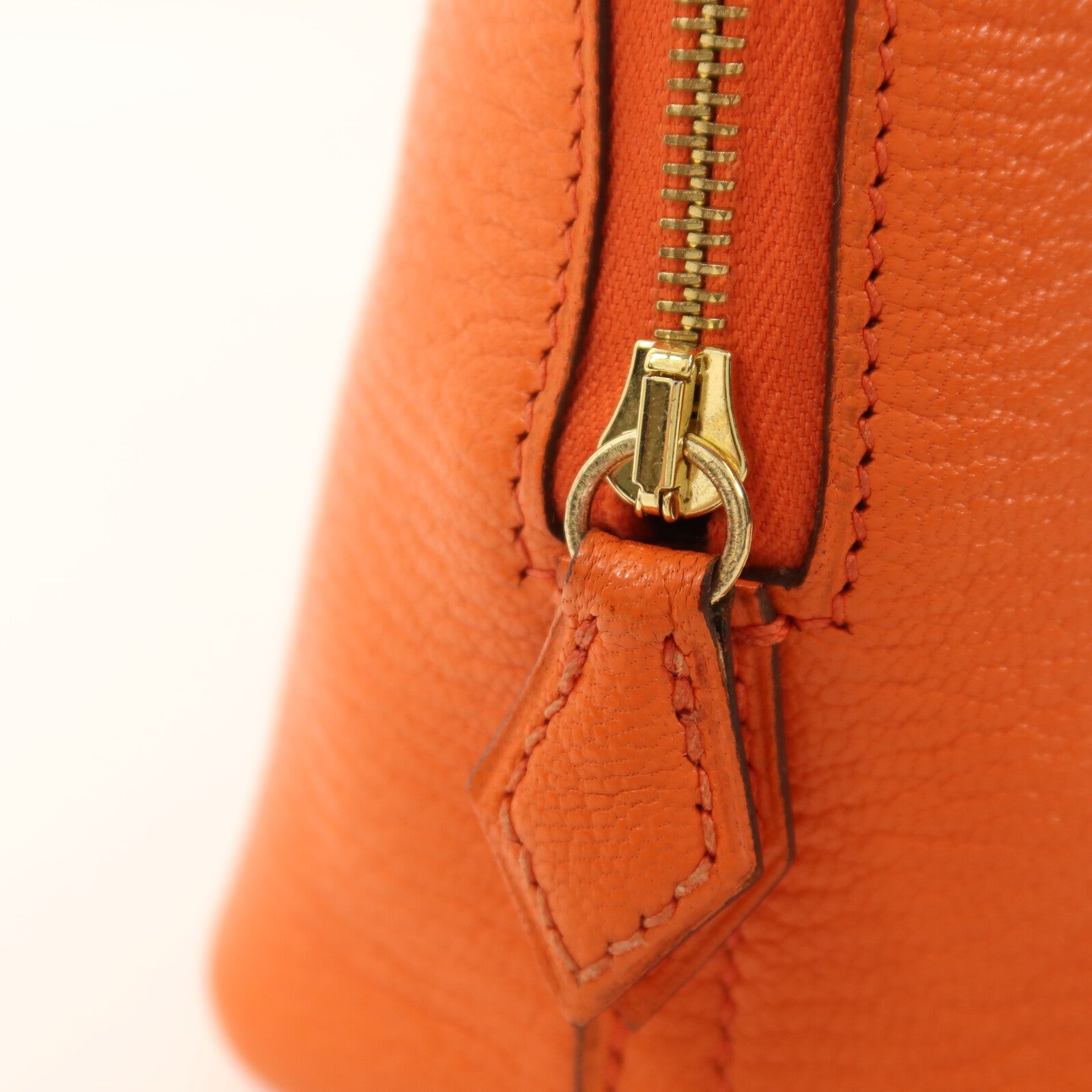 HERMES Chevre皮革Mini Bolide金扣手挽肩背兩用袋Orange Poppy