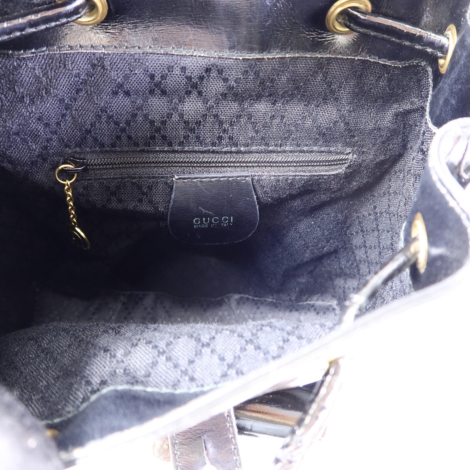 GUCCI 漆皮皮革Mini Bamboo Backpack背包