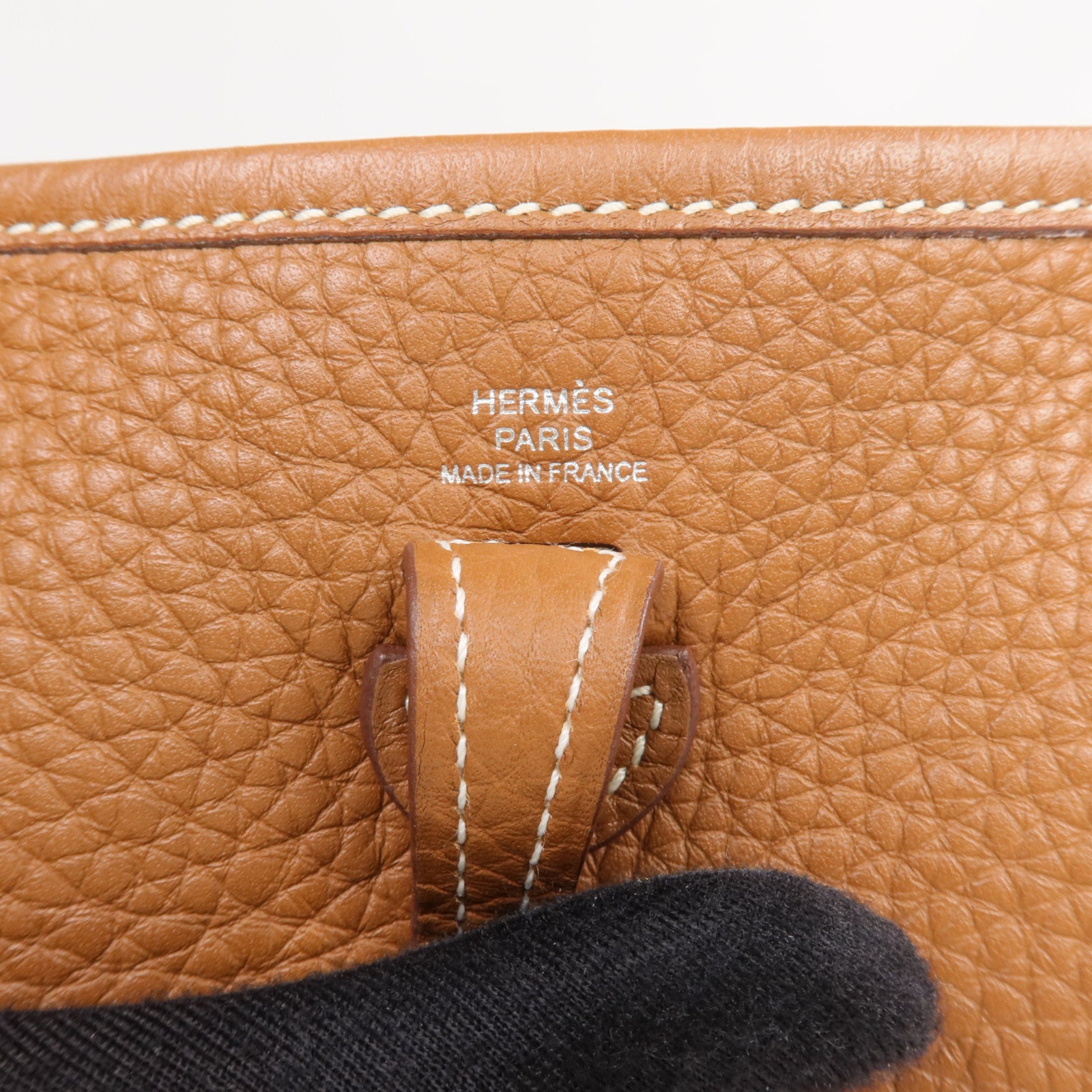 HERMES Clemence皮革Evelyne TPM 銀扣肩背袋