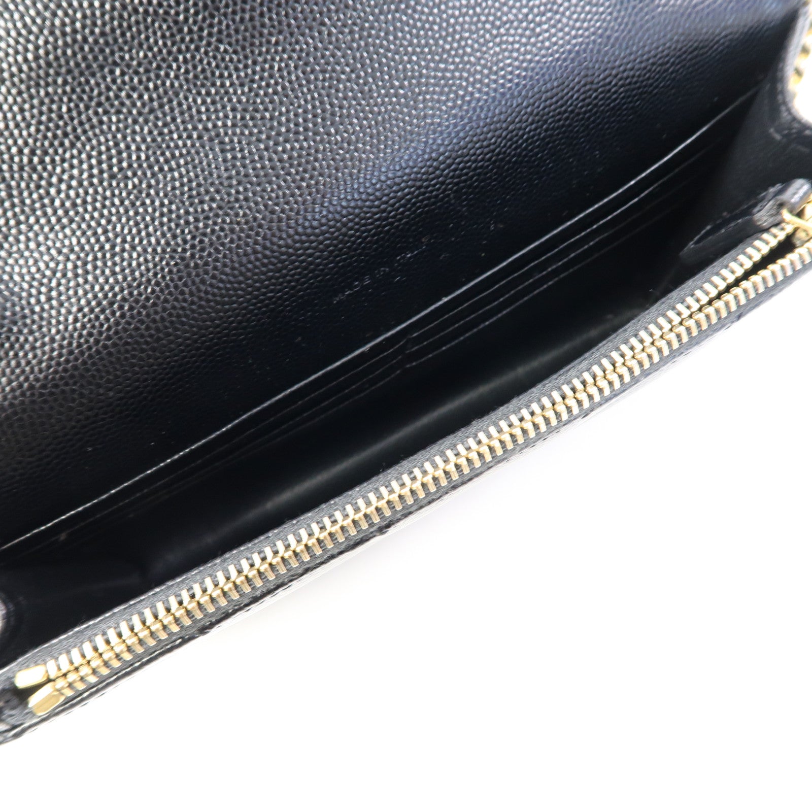 SAINT LAURENT 斜紋牛皮皮革Chain Shoulder Bag金扣鏈帶肩背袋黑色