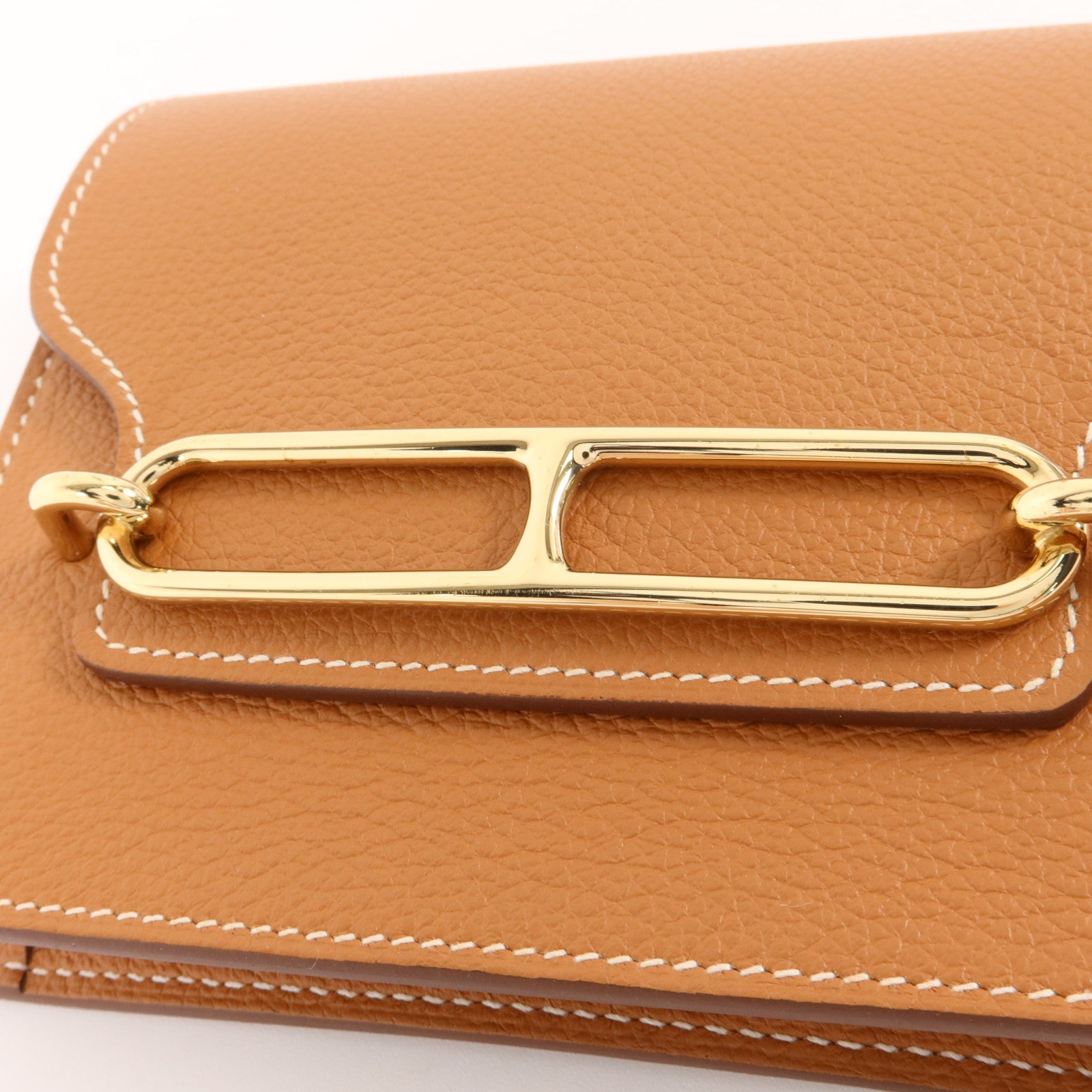 HERMES Evercolor皮革Roulis Slim錢包Gold