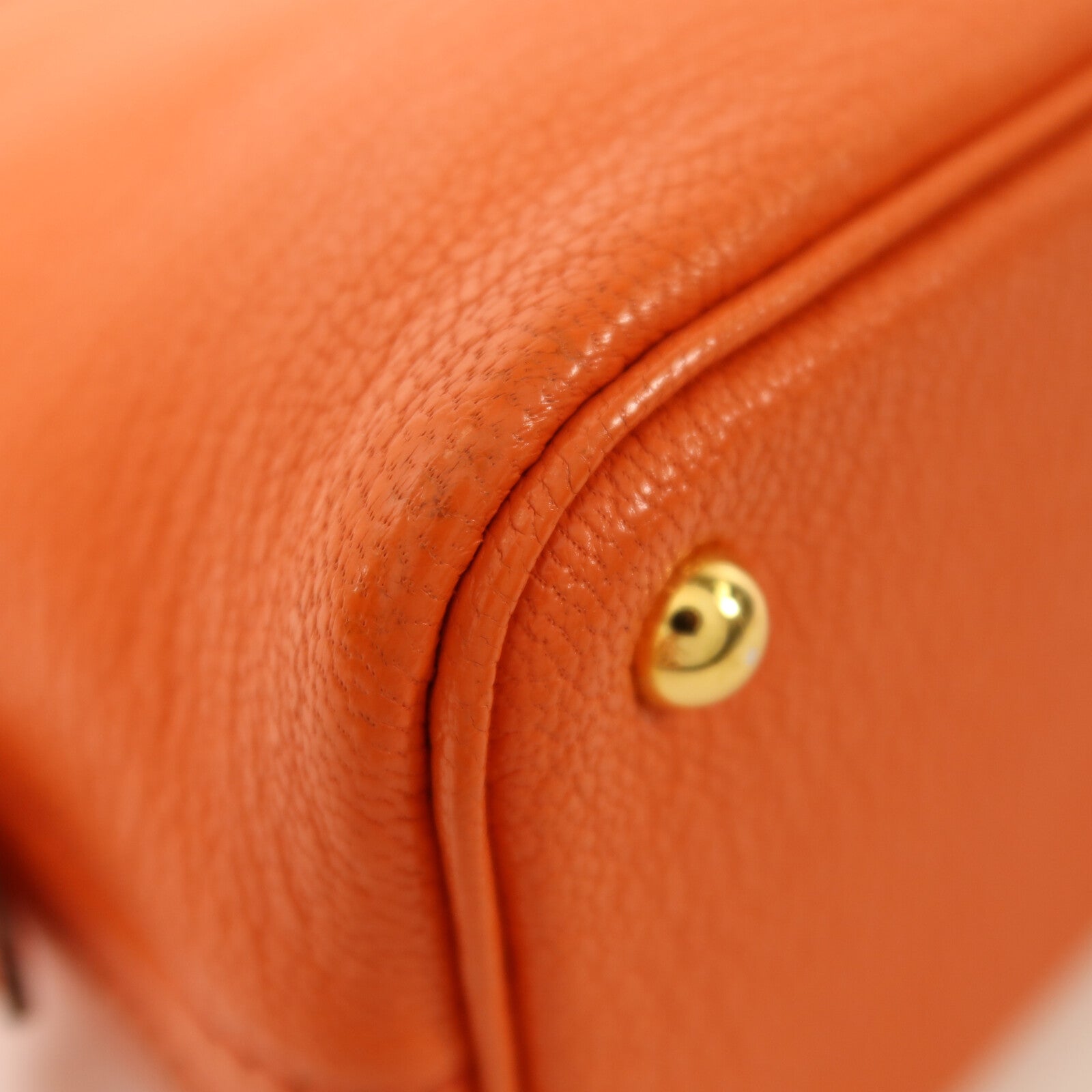 HERMES Chevre皮革Mini Bolide金扣手挽肩背兩用袋Orange Poppy