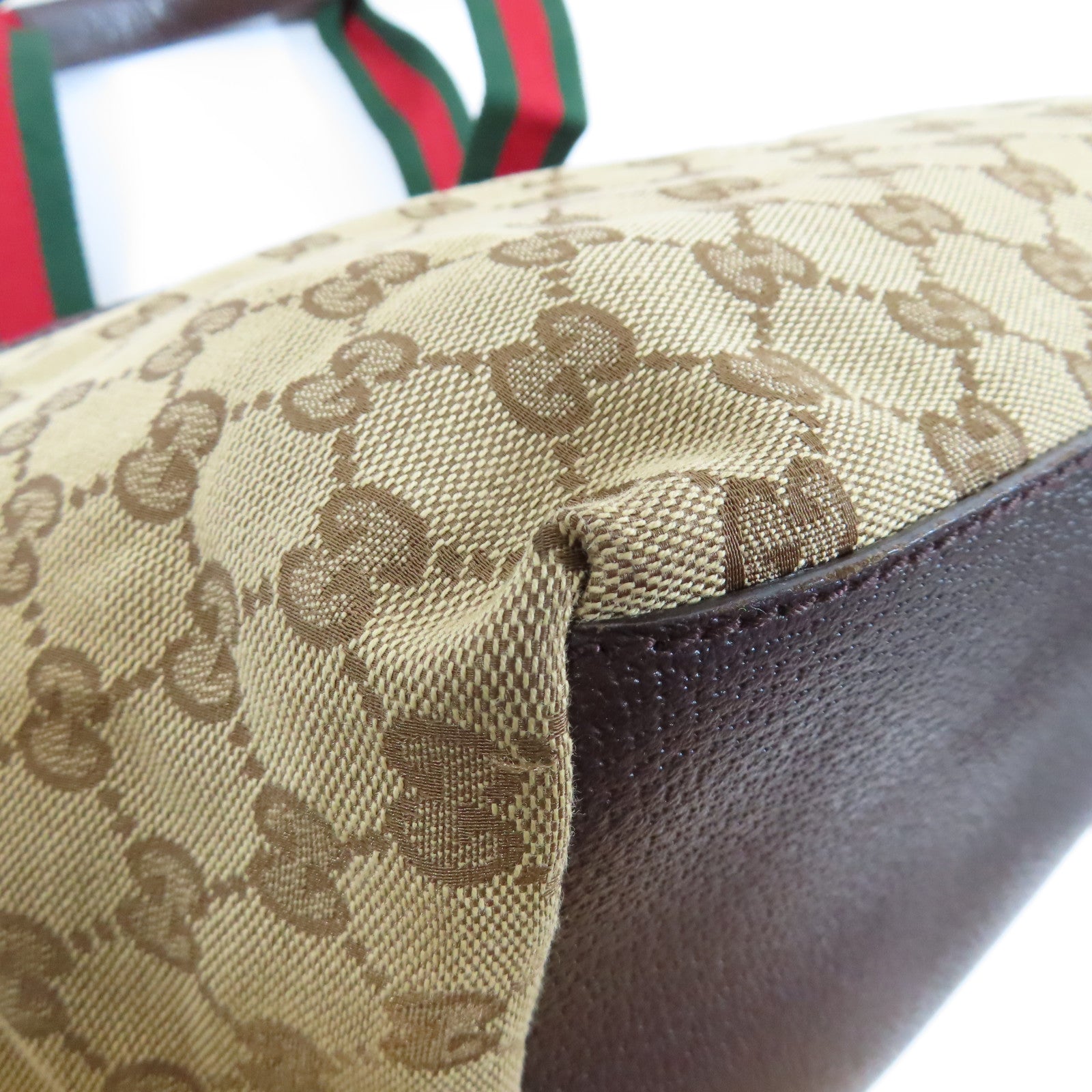 GUCCI 【激減優惠】帆布Tote Bag銀扣肩背袋啡色