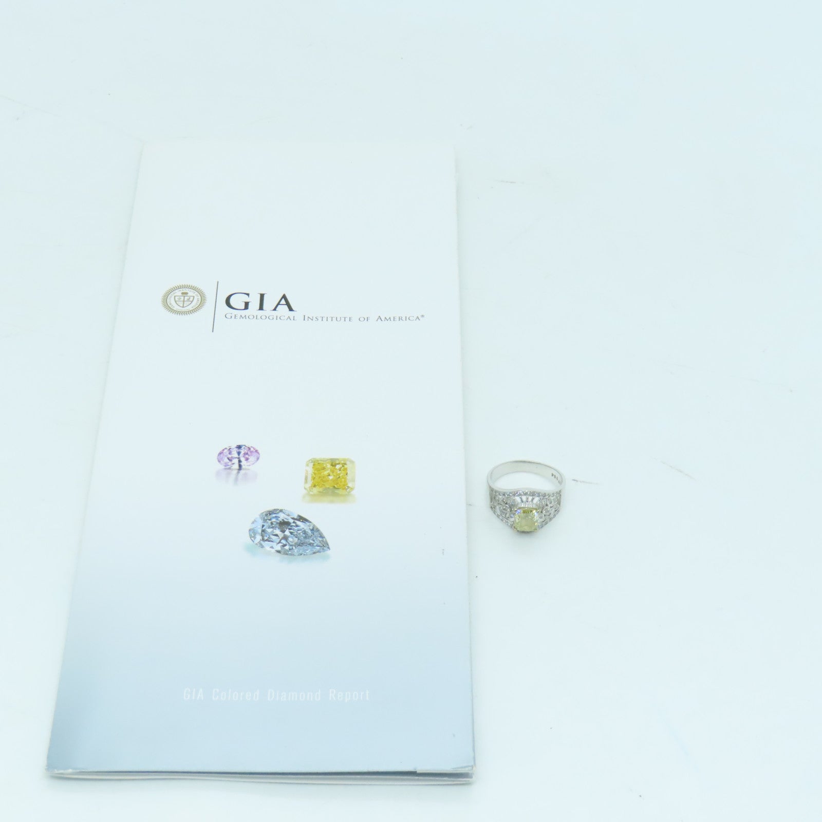 JEWELRY 18K White Gold Diamond Ring 1.74ct Diamond Ring US#8.5