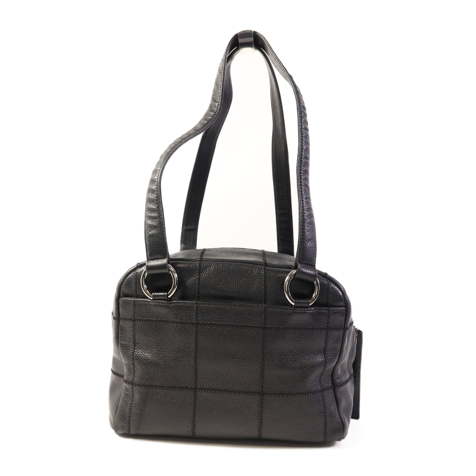 CHANEL 牛皮皮革Shoulder Bag銀扣肩背袋