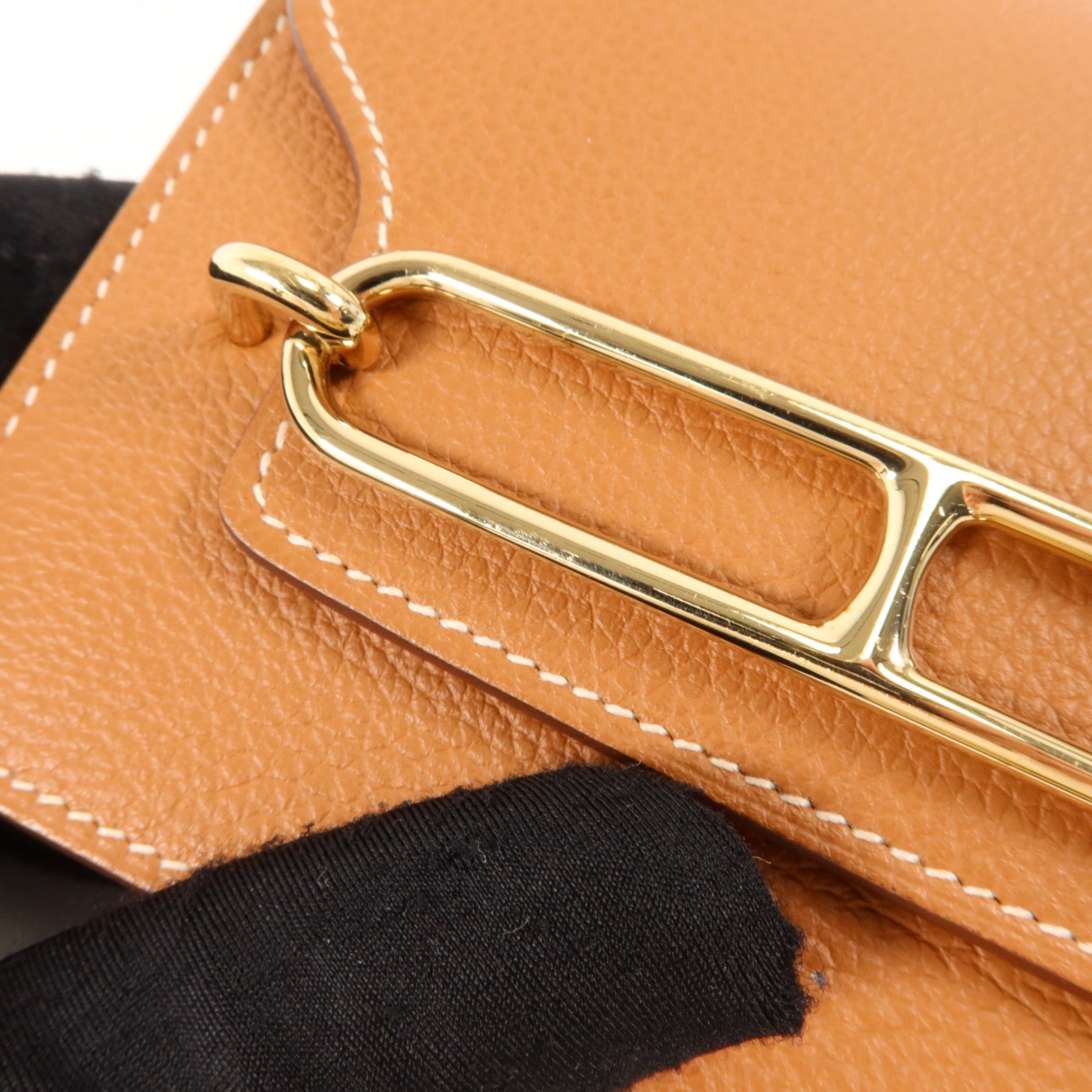 HERMES Evercolor皮革Roulis Slim錢包Gold