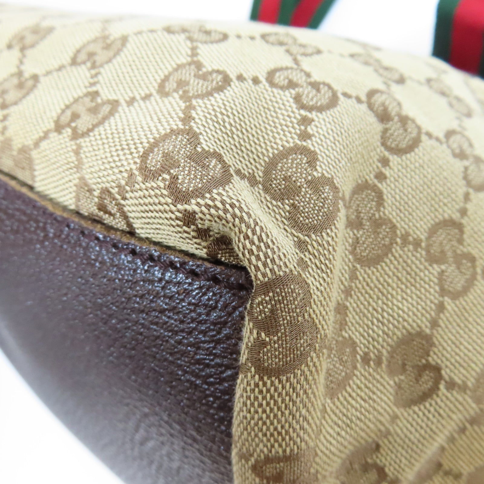 GUCCI 【激減優惠】帆布Tote Bag銀扣肩背袋啡色