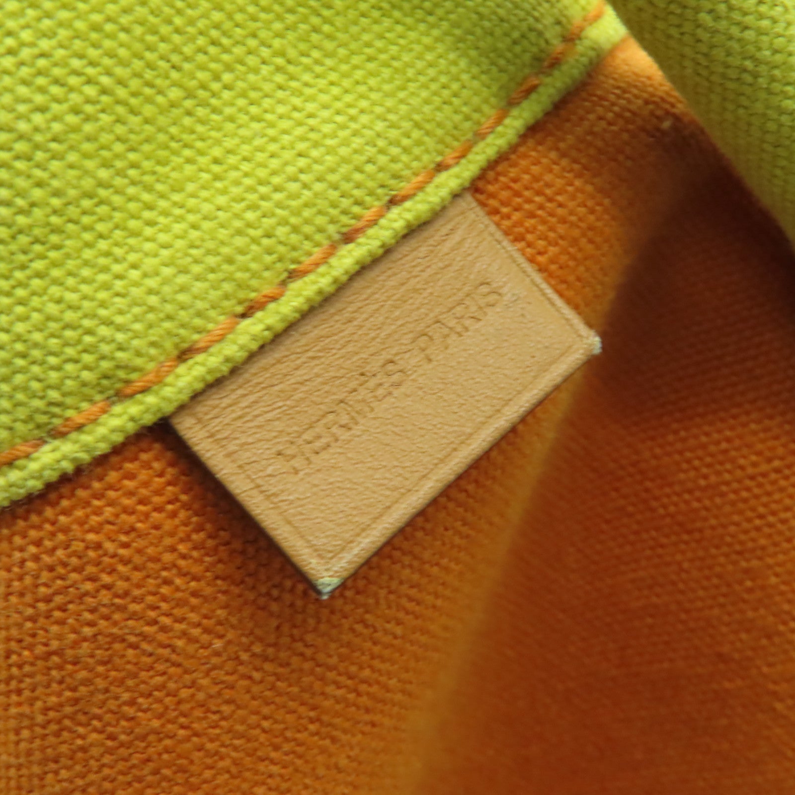 HERMES **【清倉大減價】帆布Lindy Beach Bag銀扣肩背袋橙色/黃色