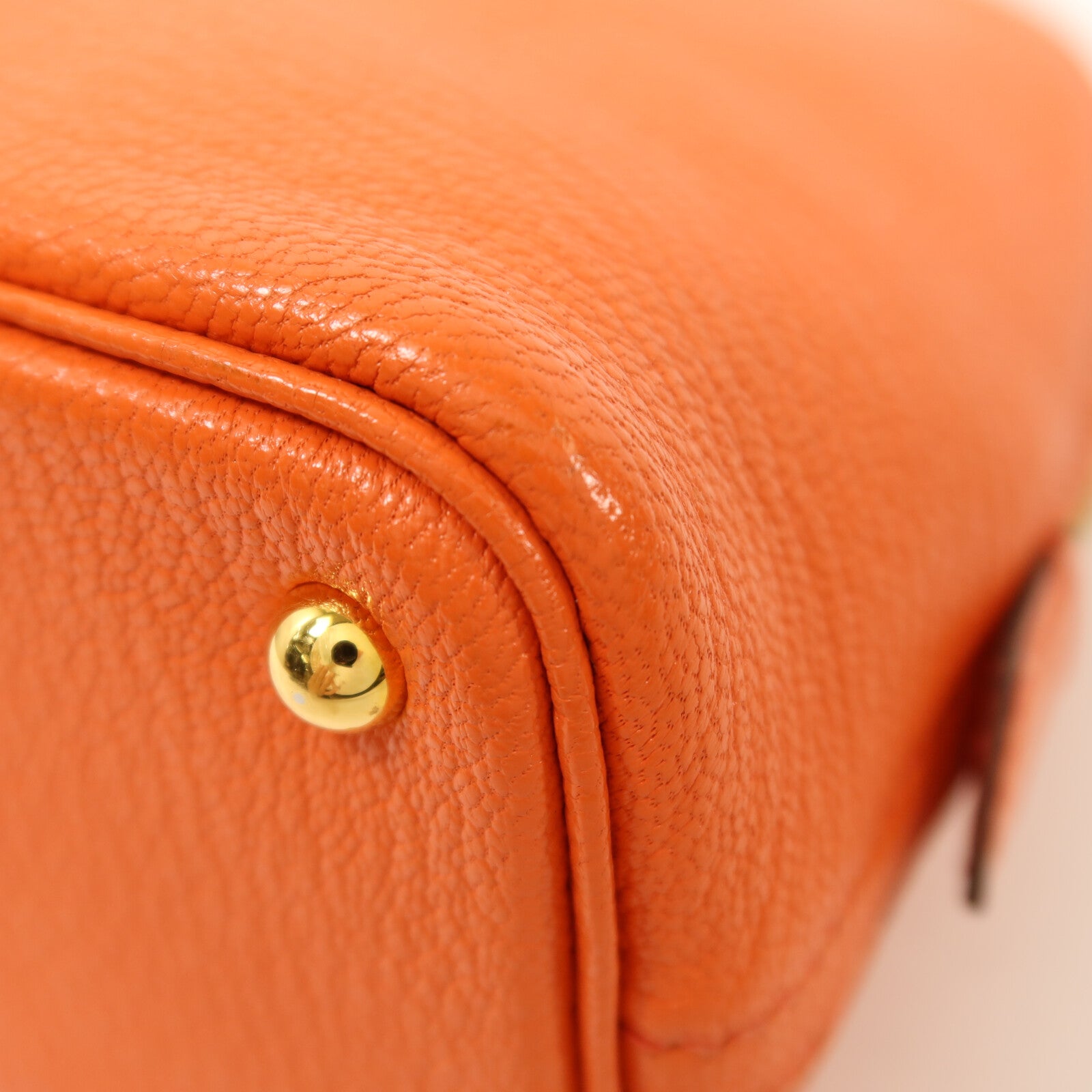 HERMES Chevre皮革Mini Bolide金扣手挽肩背兩用袋Orange Poppy
