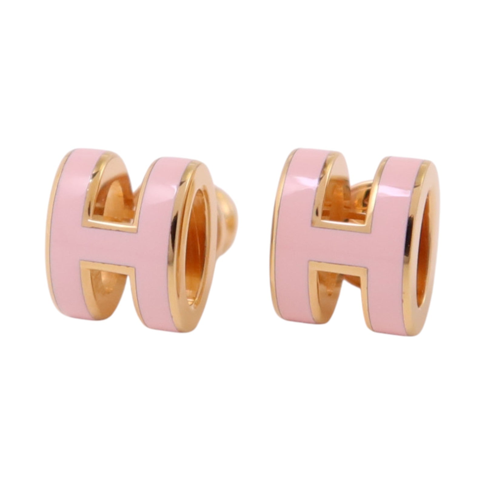 HERMES 金屬/琺瑯Mini Pop H Earrings金扣耳環