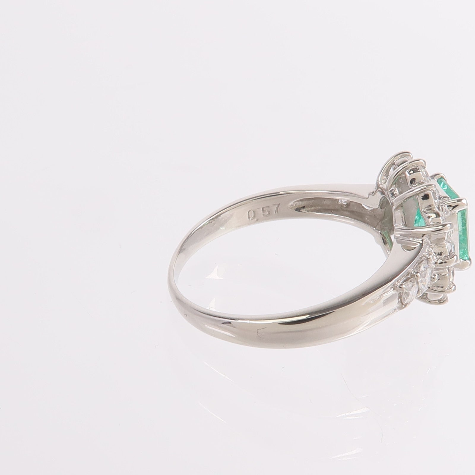 JEWELRY PT900鉑金Emerald Diamond Ring綠寶石/鑽石戒指