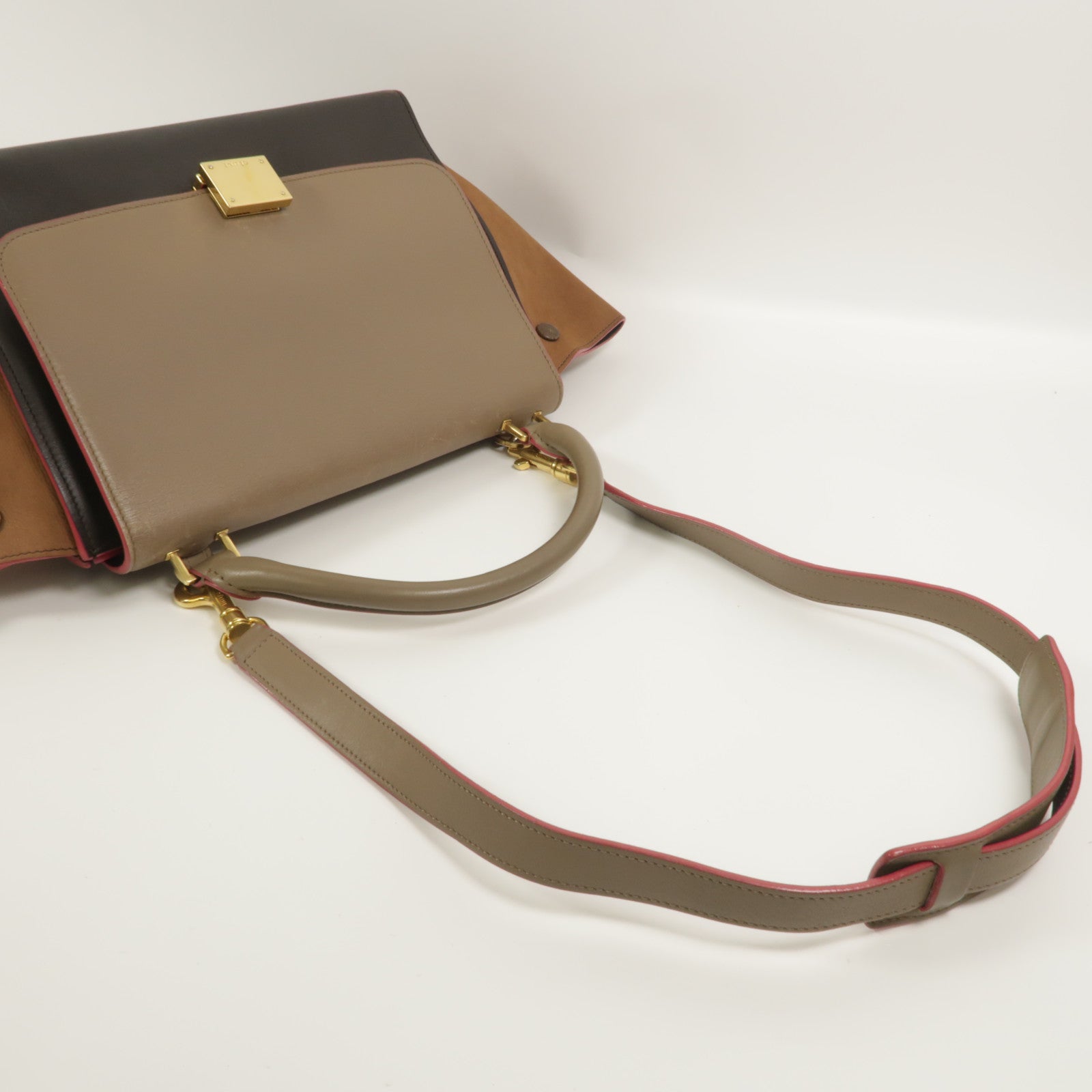 CELINE 牛皮皮革Trapeze手挽肩背兩用袋