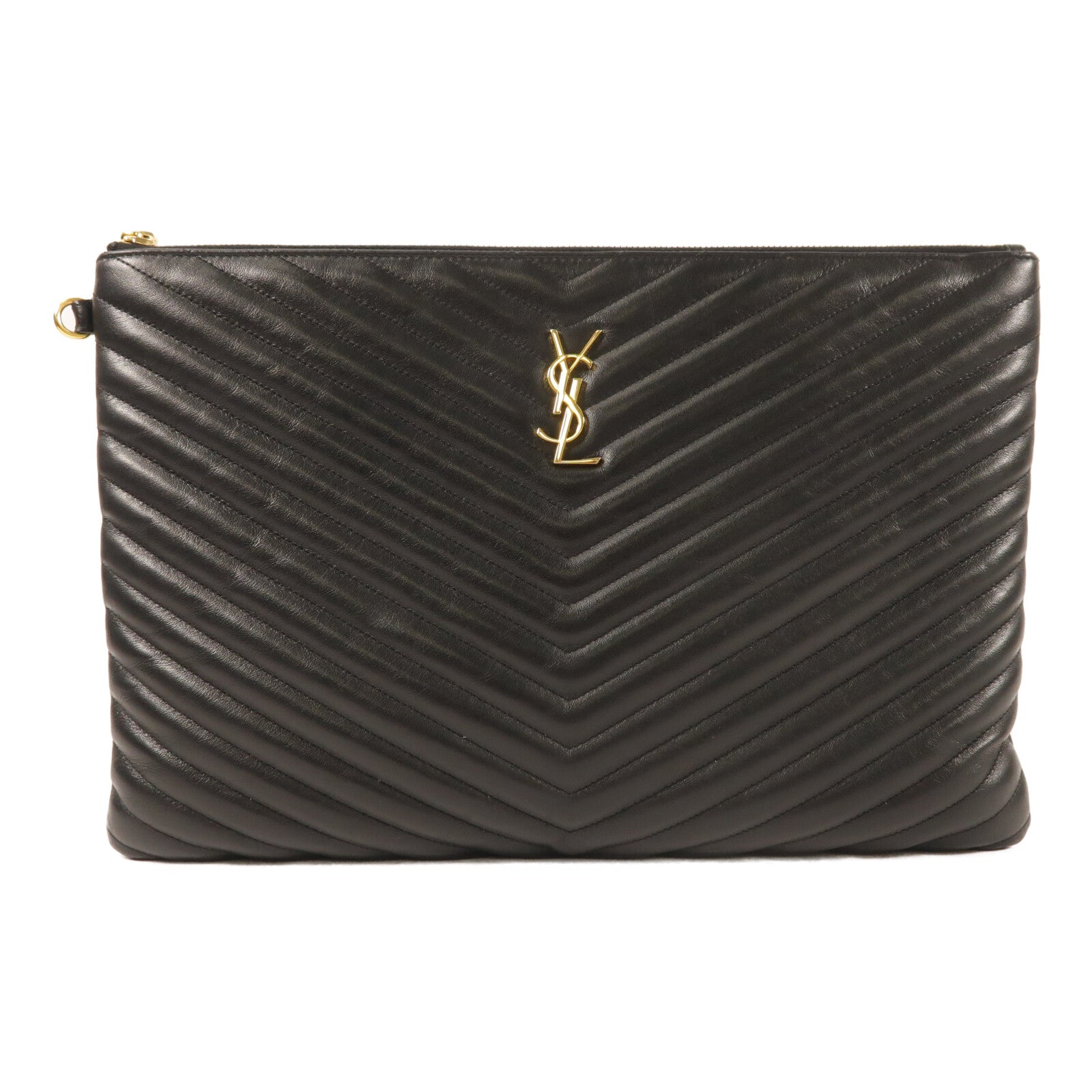 SAINT LAURENT 牛皮皮革Clutch Bag金扣手拿包