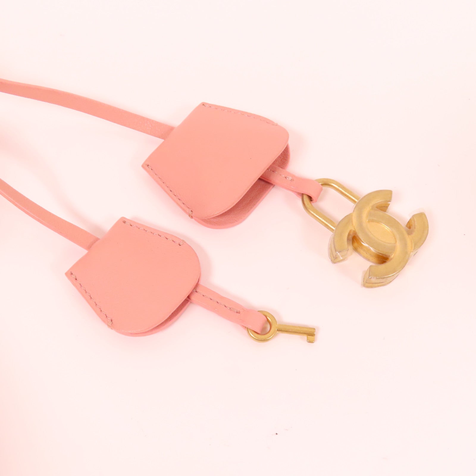 CHANEL CC GHW Vanity Case 2Way Shoulder Hand Bag Calfskin Leather Pink