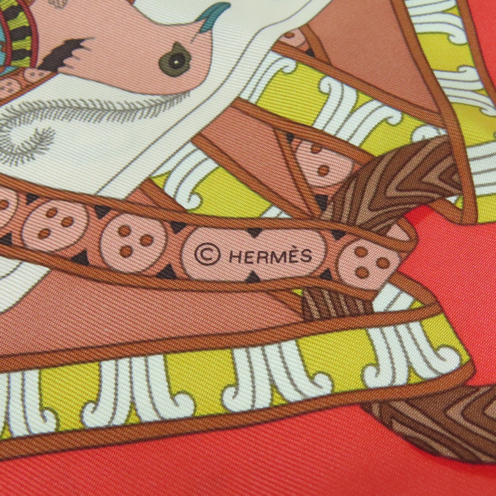 HERMES 【激減優惠】絲質Scarf 90x90絲巾紅色