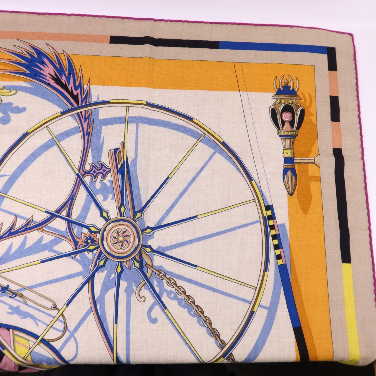 HERMES 絲質/羊絨Scarf 140X140絲巾