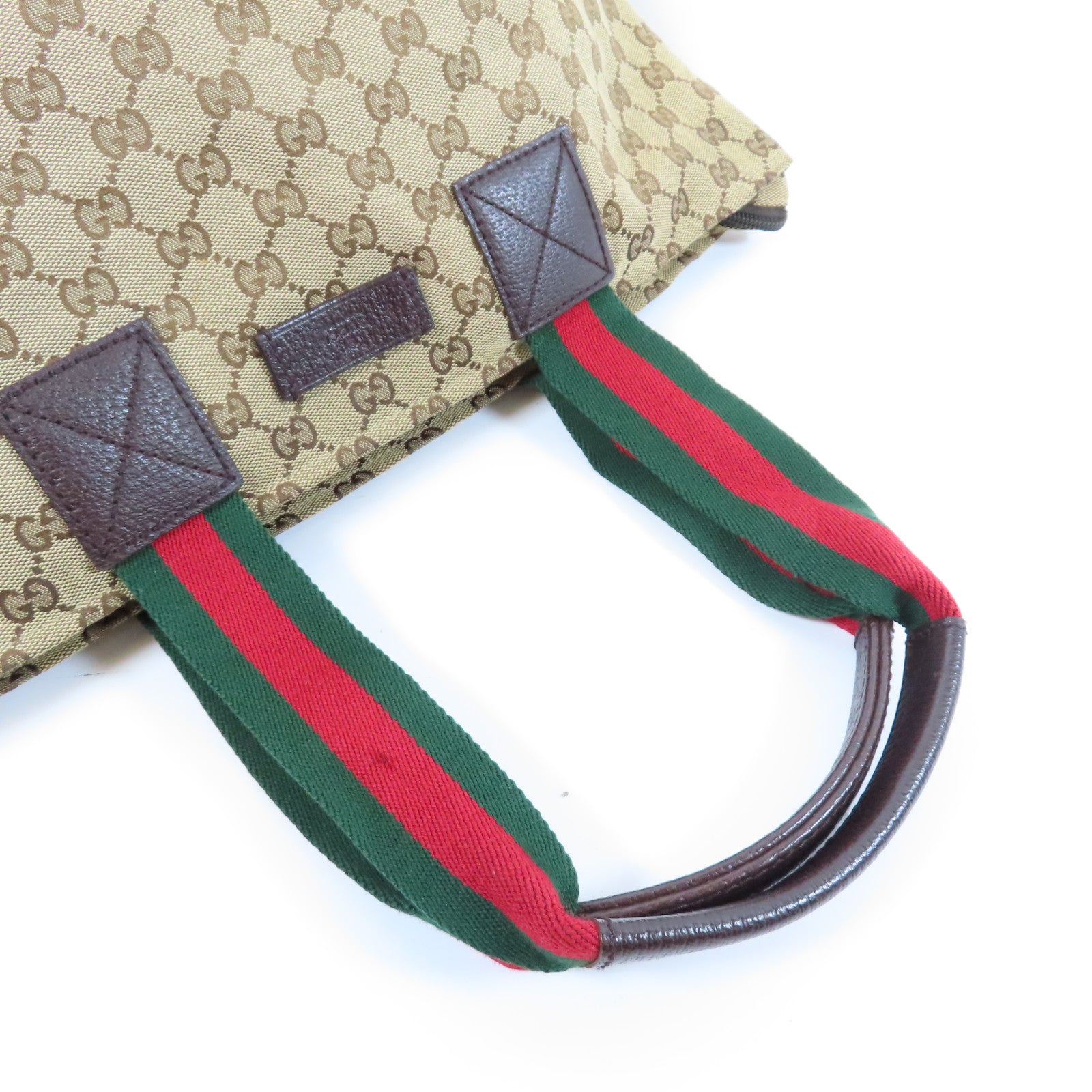 GUCCI 【激減優惠】帆布Tote Bag銀扣肩背袋啡色