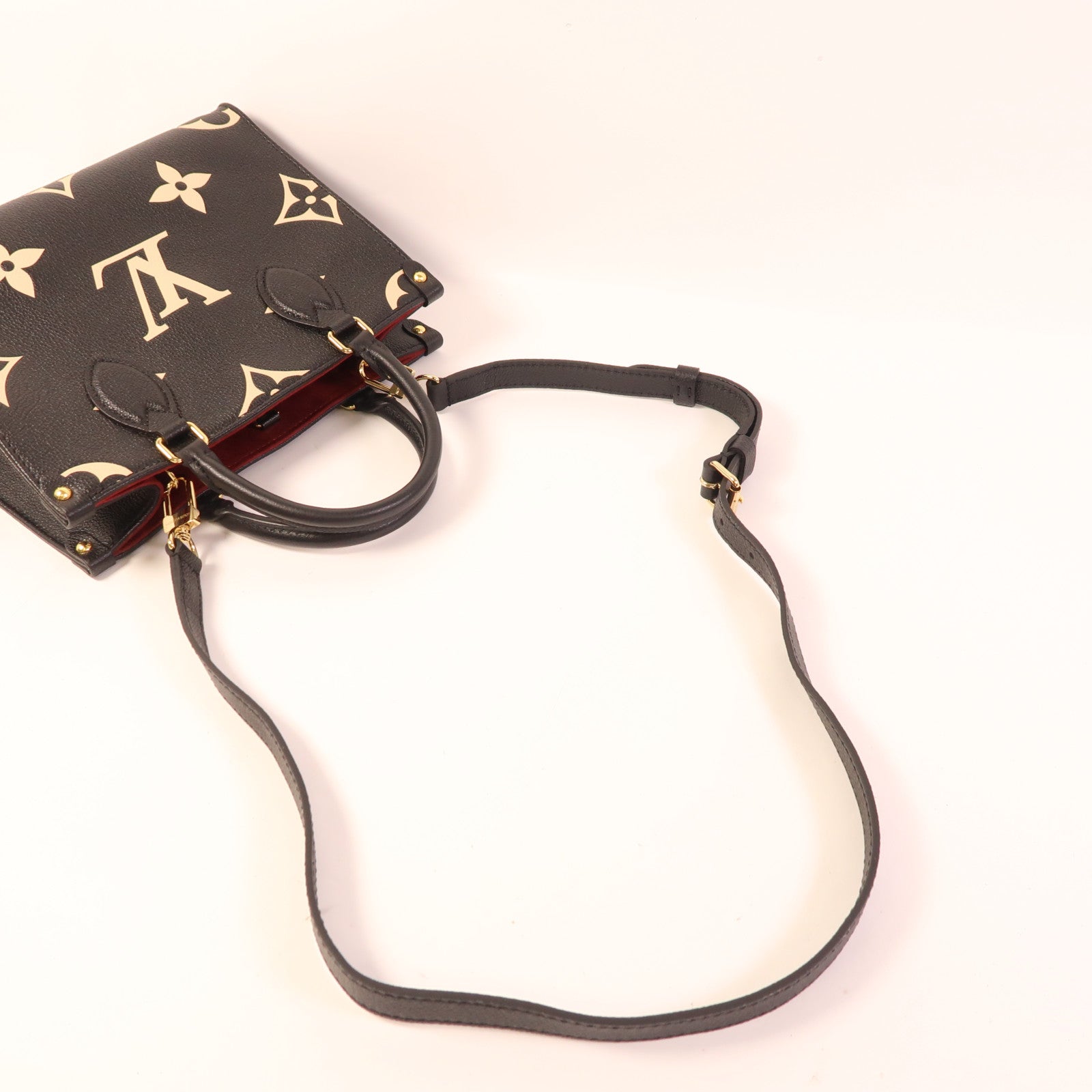 LOUIS VUITTON Monogram Empreinte On The Go PM金扣手挽肩背兩用袋