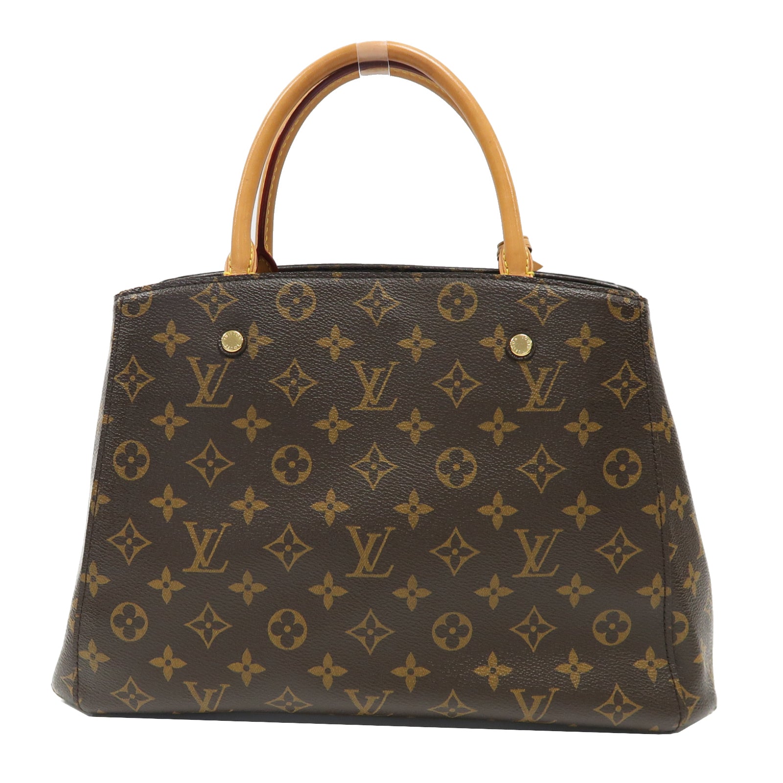 LOUIS VUITTON Monogram Montaigne MM金扣手挽肩背兩用袋啡色
